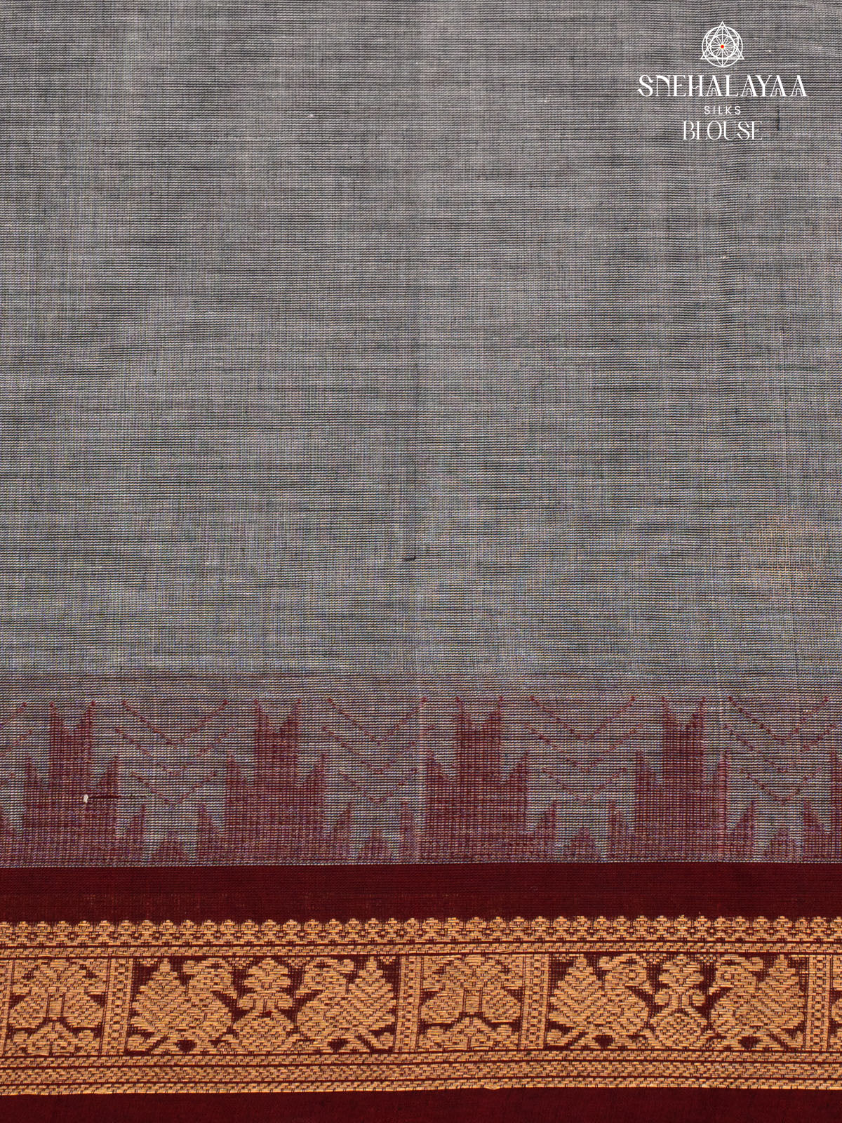 Grey Pure Kanchi Cotton Saree