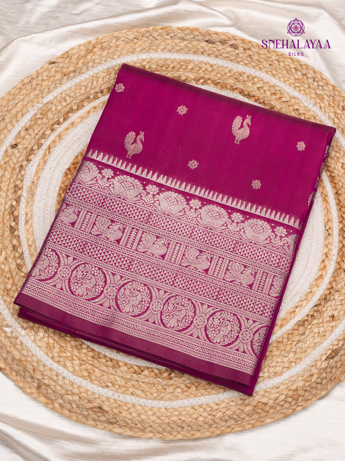 Burgundy Venkatagiri Silk Saree