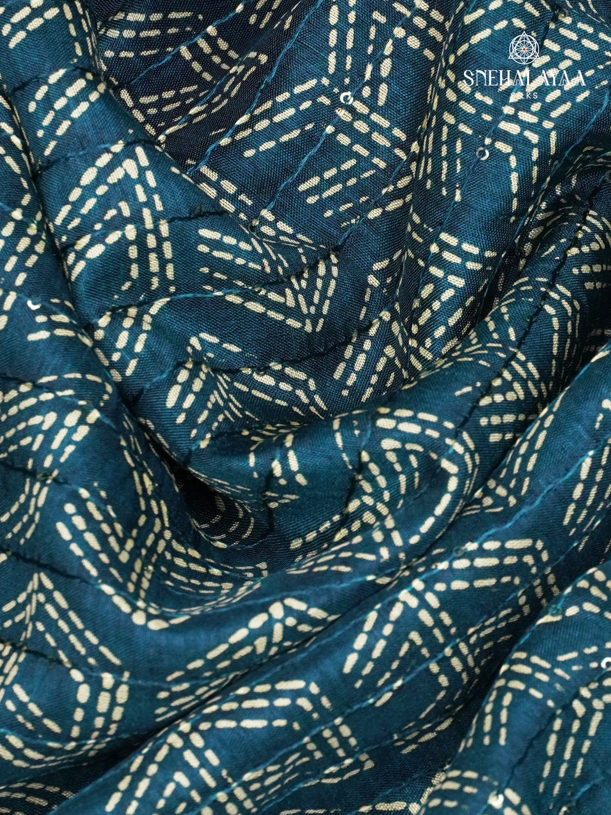 Teal Blue Dola Silk Saree