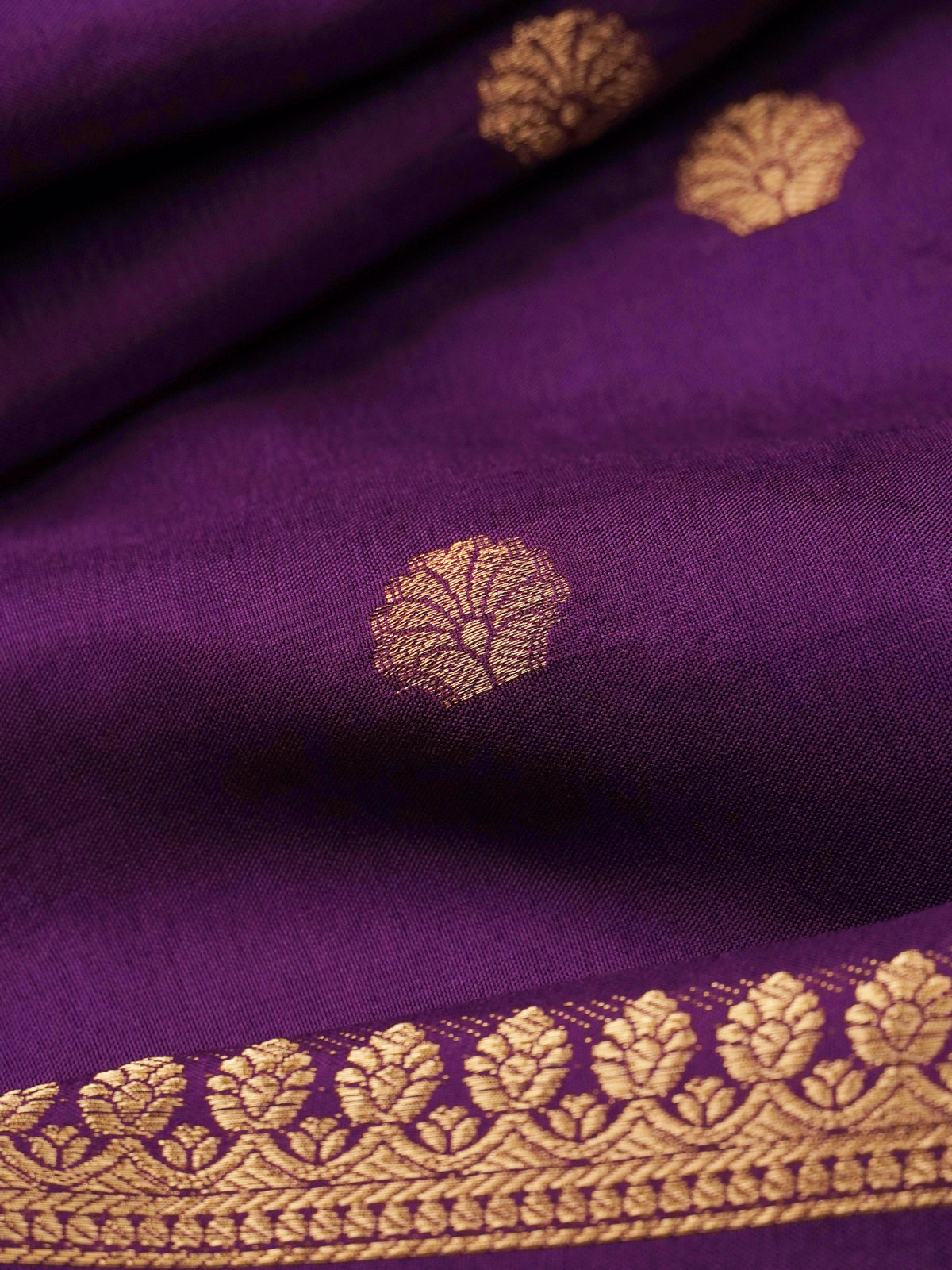 Purple Banaras Dola Silk Saree