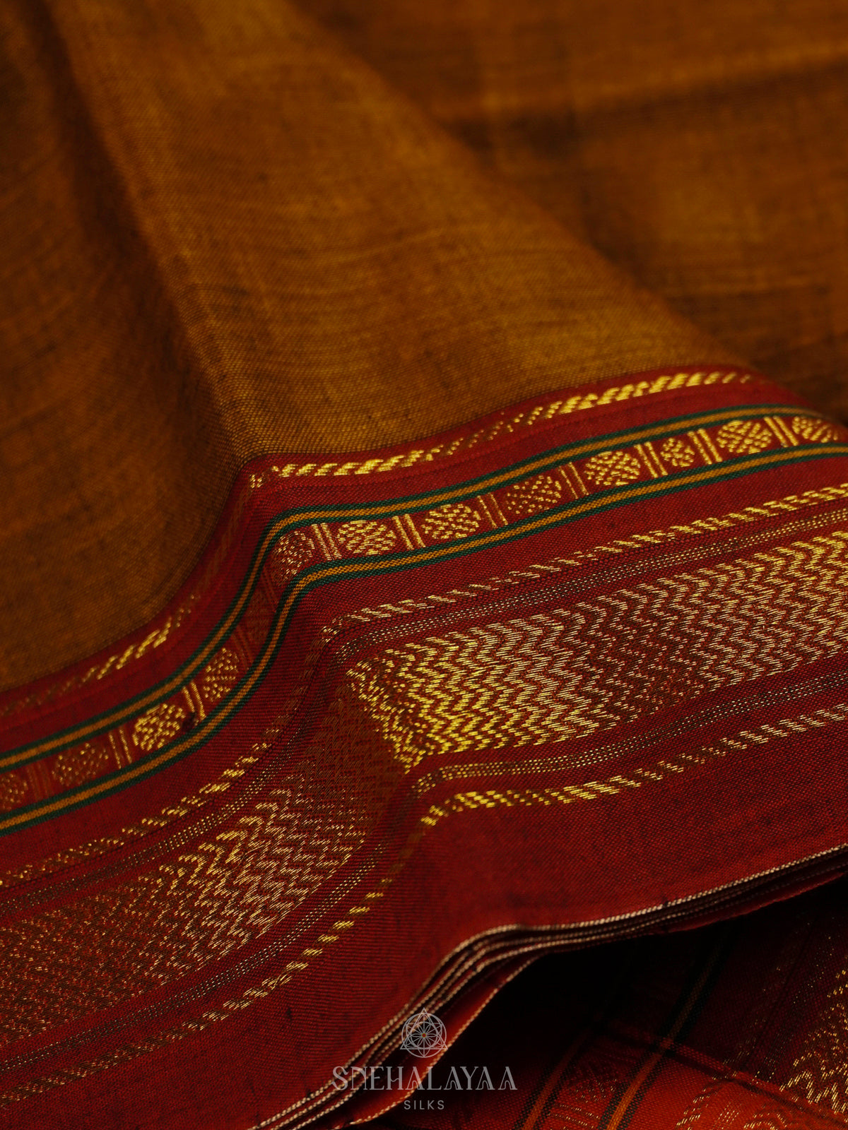 Mustard Narayanpet Cotton Saree without Blouse