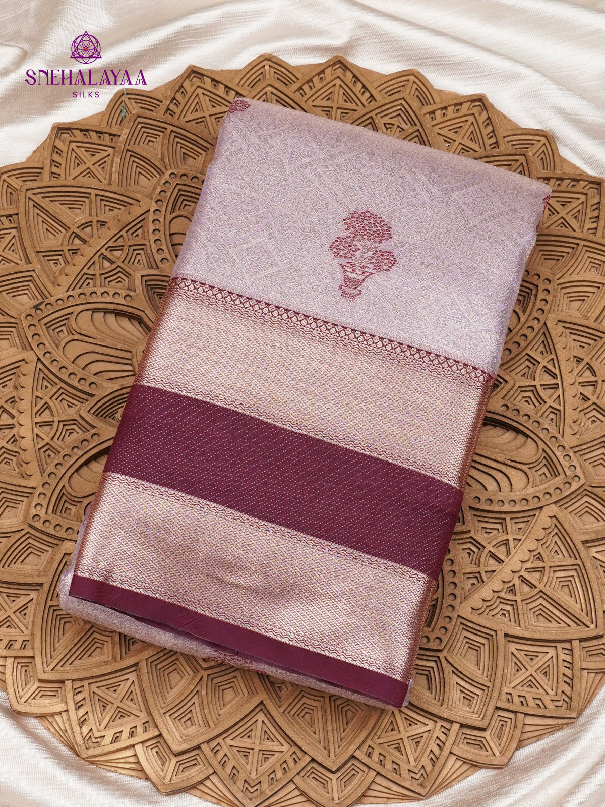 Lilac Art Silk Saree