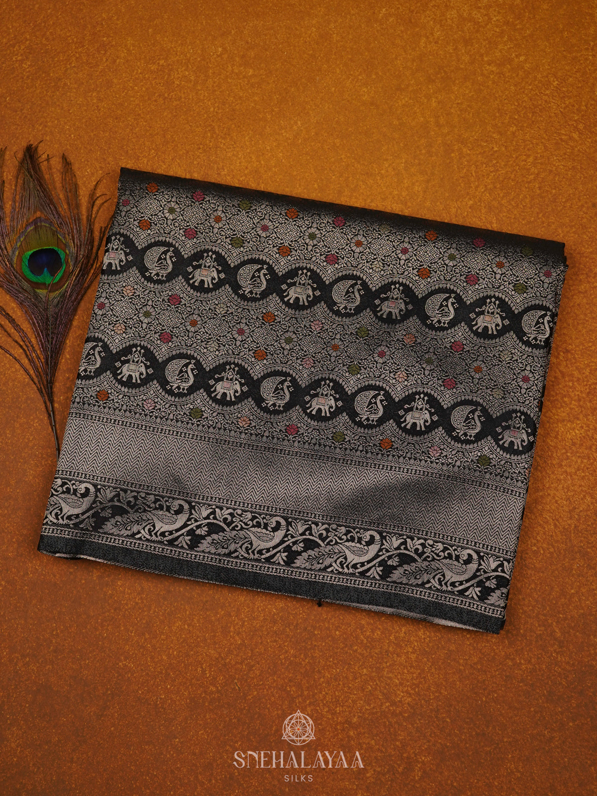 Black Banaras Silk Saree