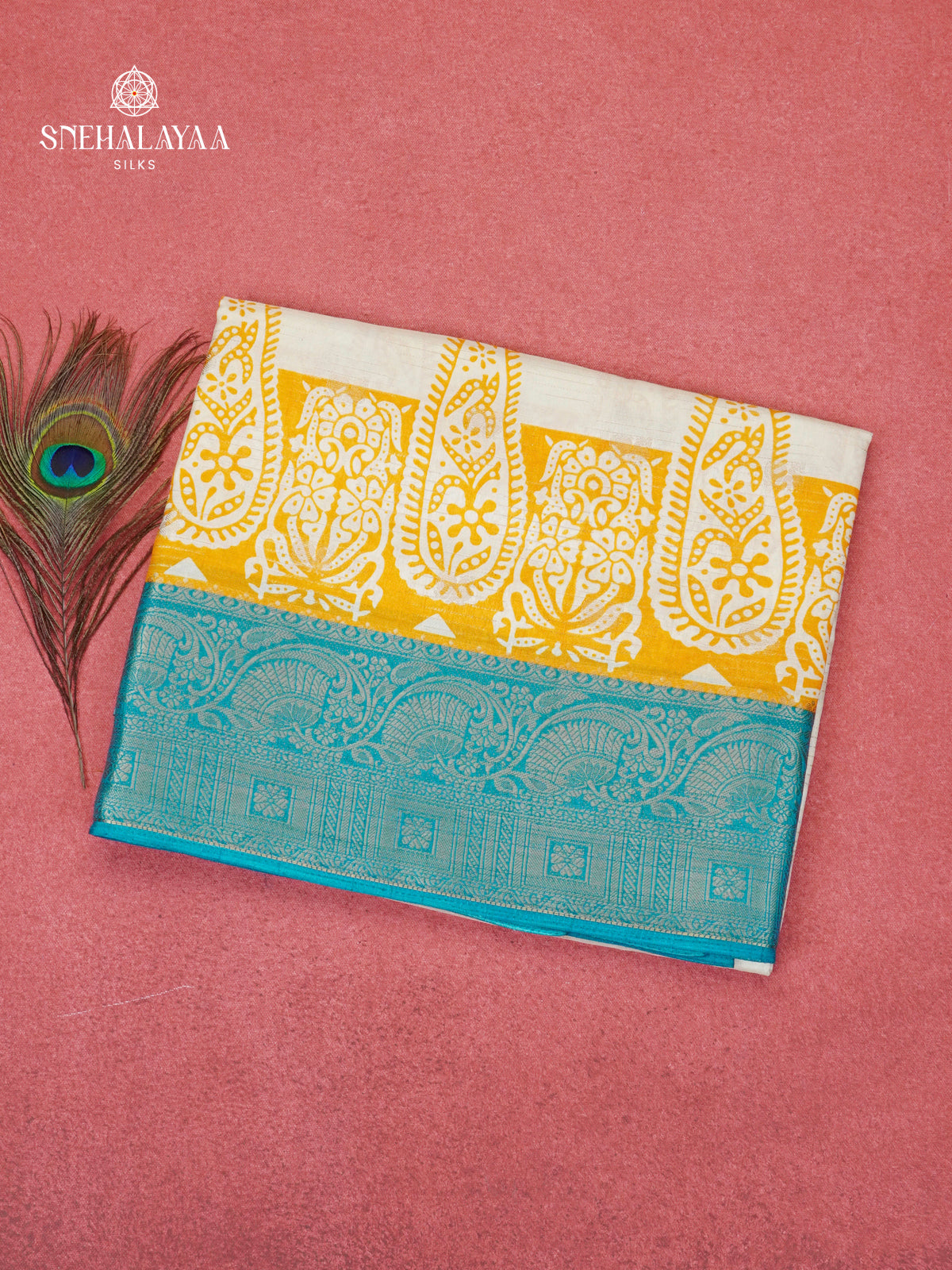 White Dola Silk Saree