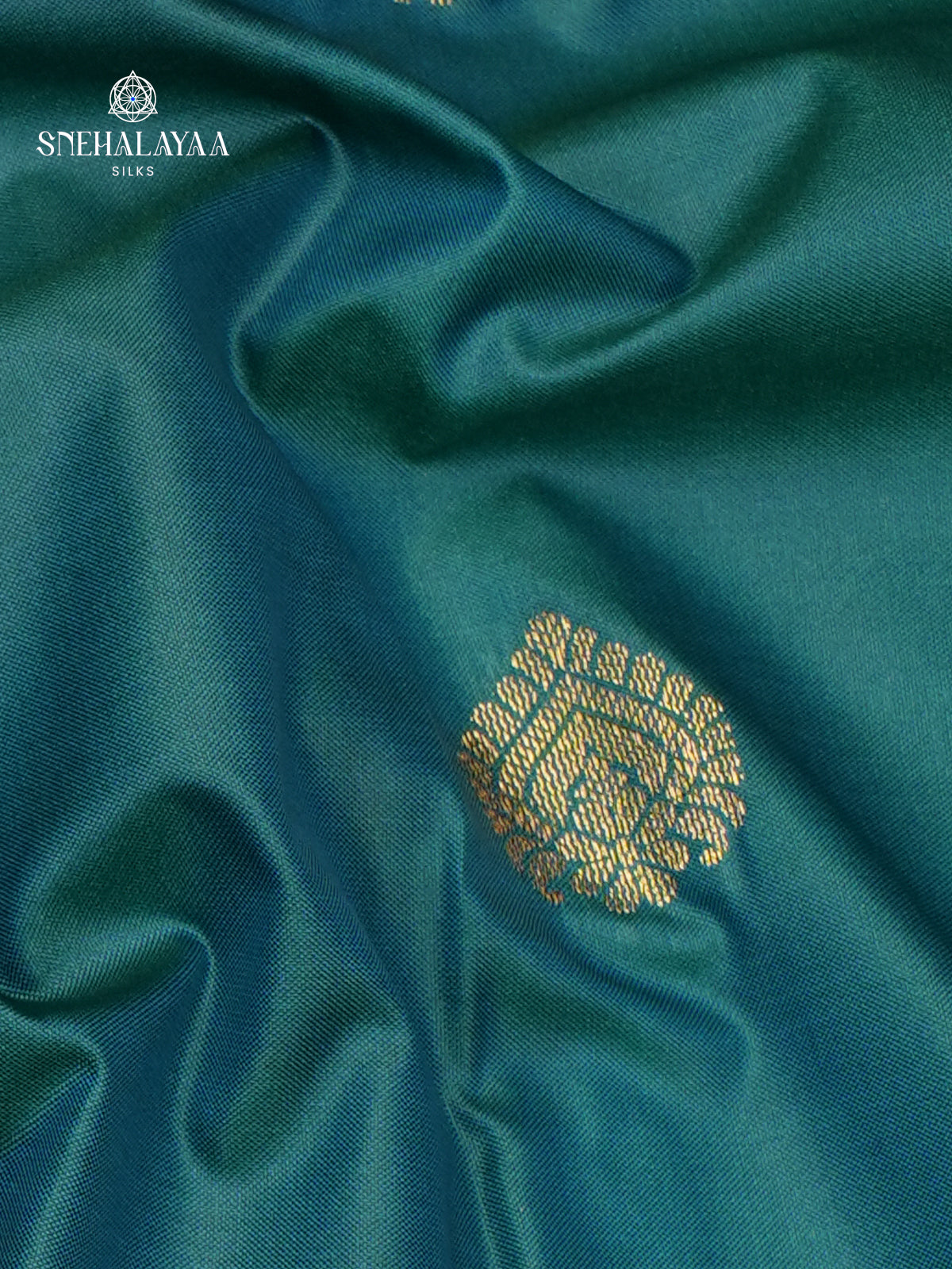 Teal Green Gadwal Silk Saree
