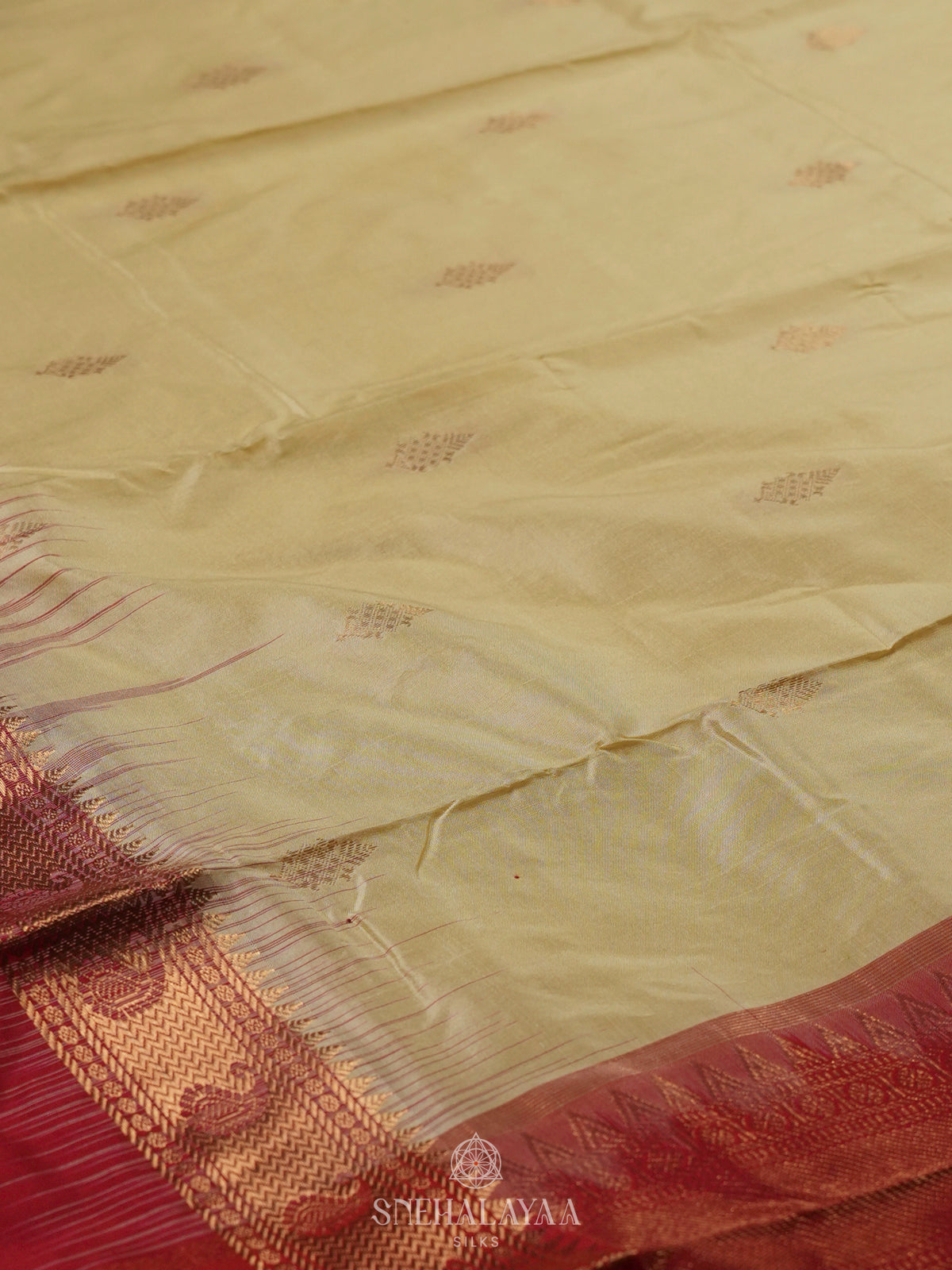 Cream Kanjivaram Silk Saree