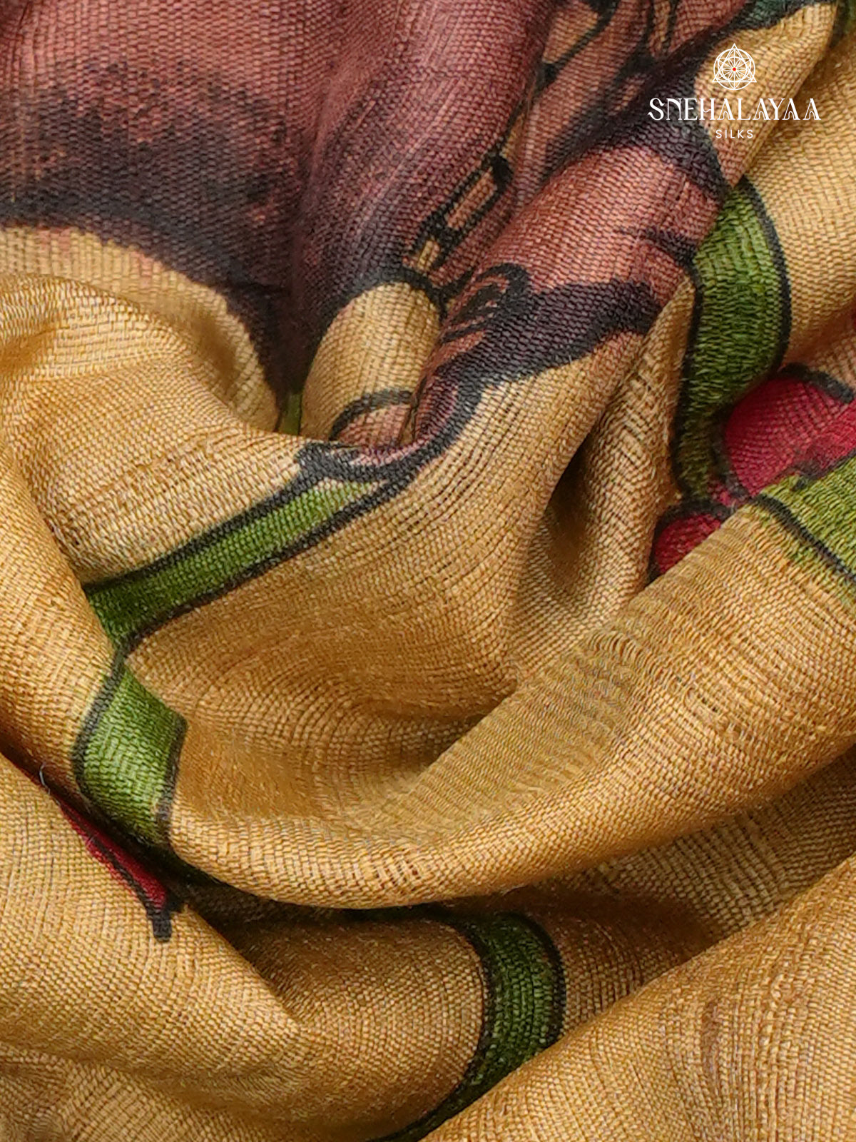 Multicolour Tussar Silk Saree