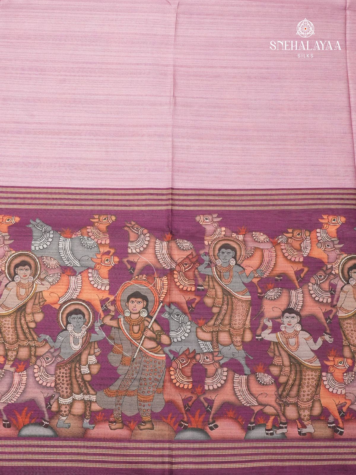 Lavender Kalamkari Tussar Saree