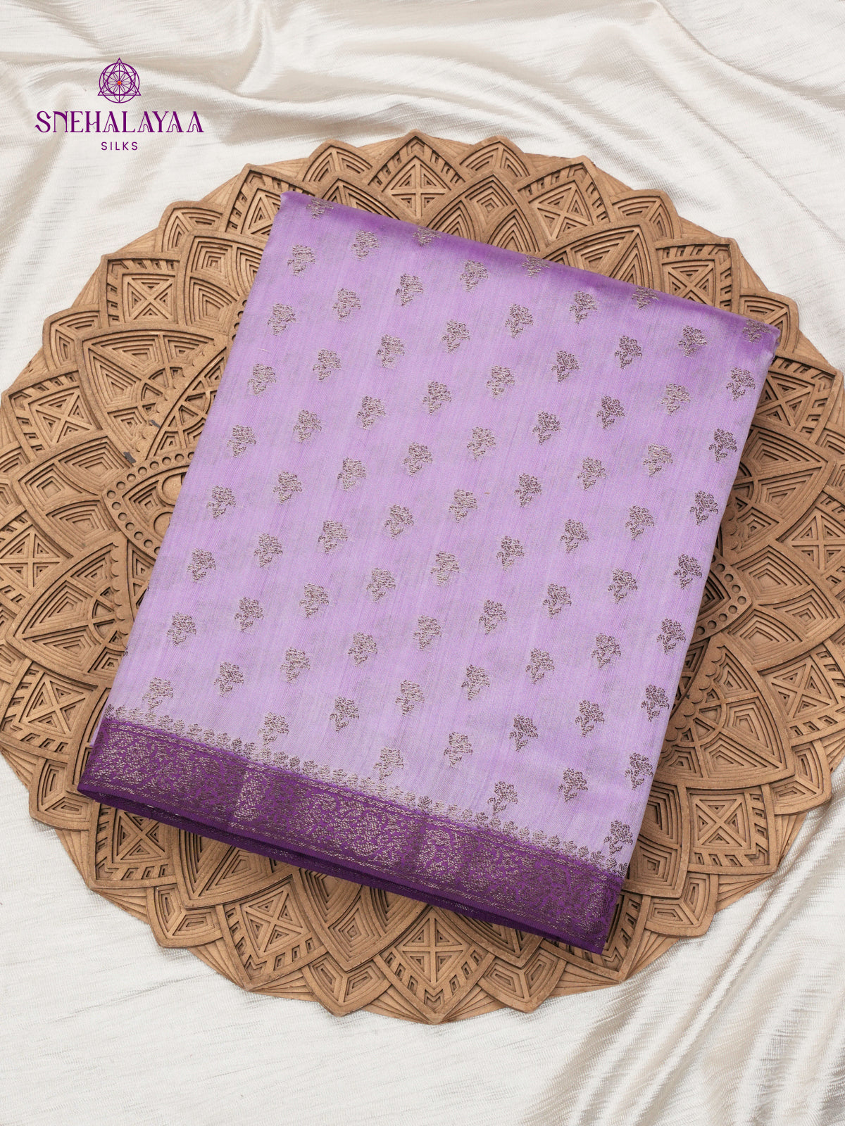 Lilac Banaras Chiniya Silk Saree