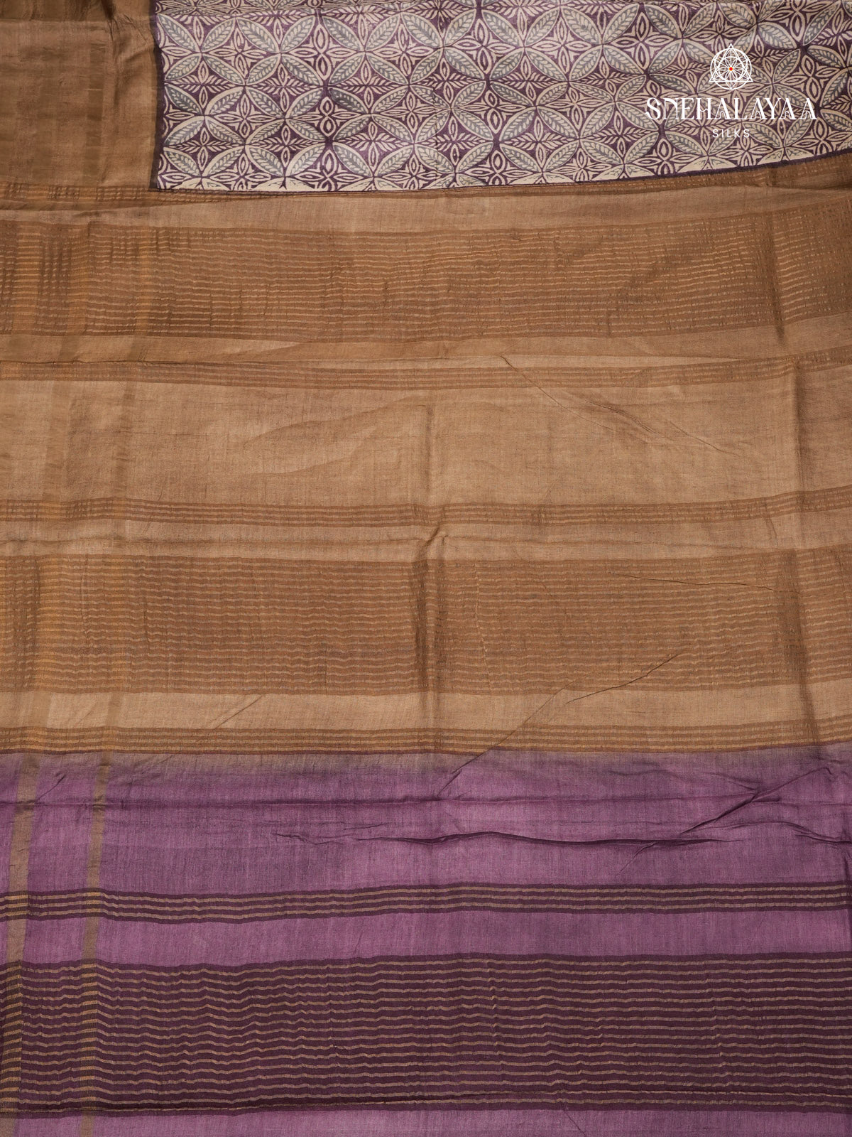Lilac Tussar Silk Saree