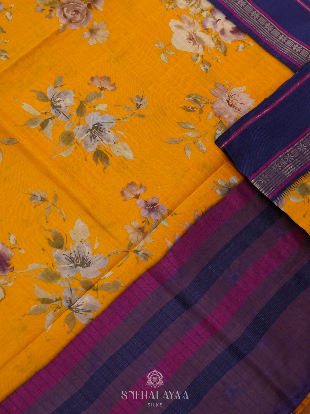 Yellow Chanderi Saree