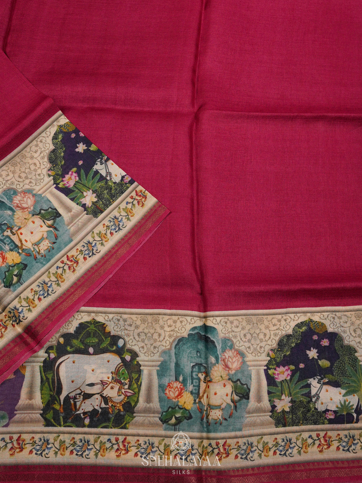 Wine Red Tussar Saree