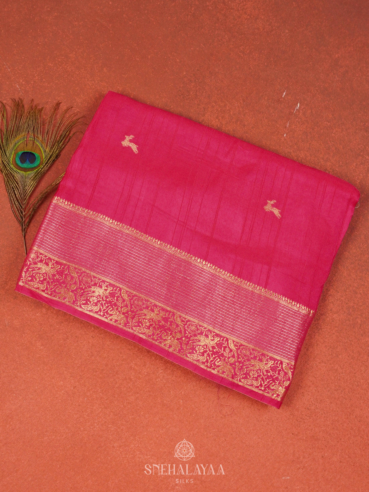 Rani Pink Banaras Saree
