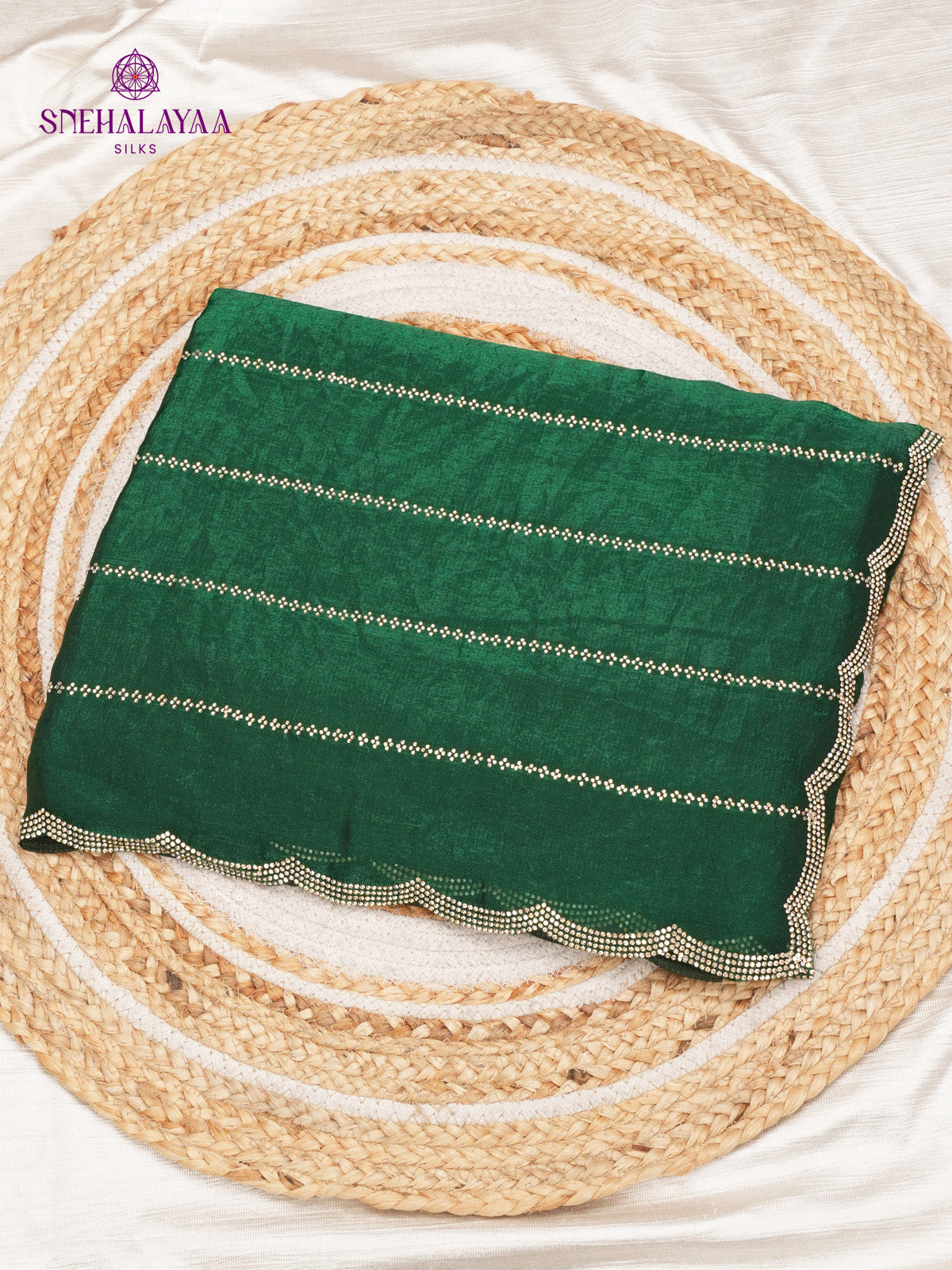 Forest Green Designer Saree