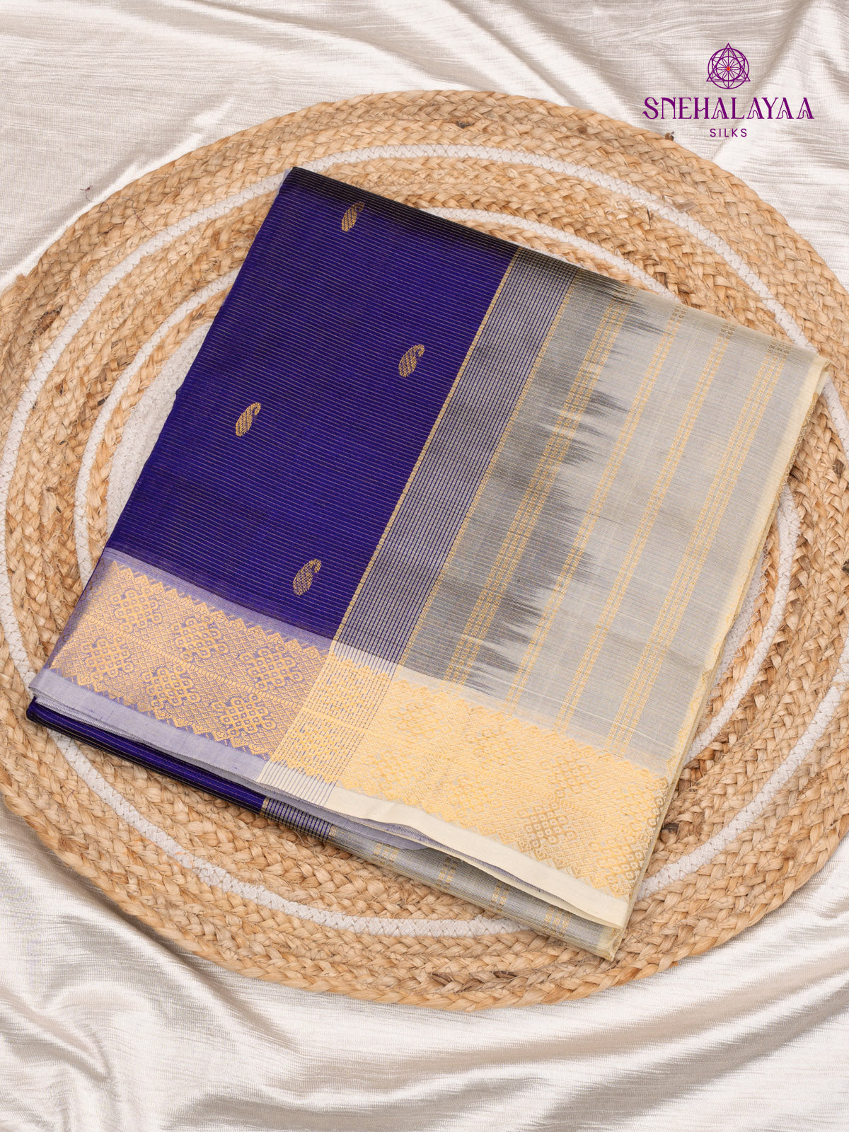 Navy Blue Kanchi Silk Cotton Saree