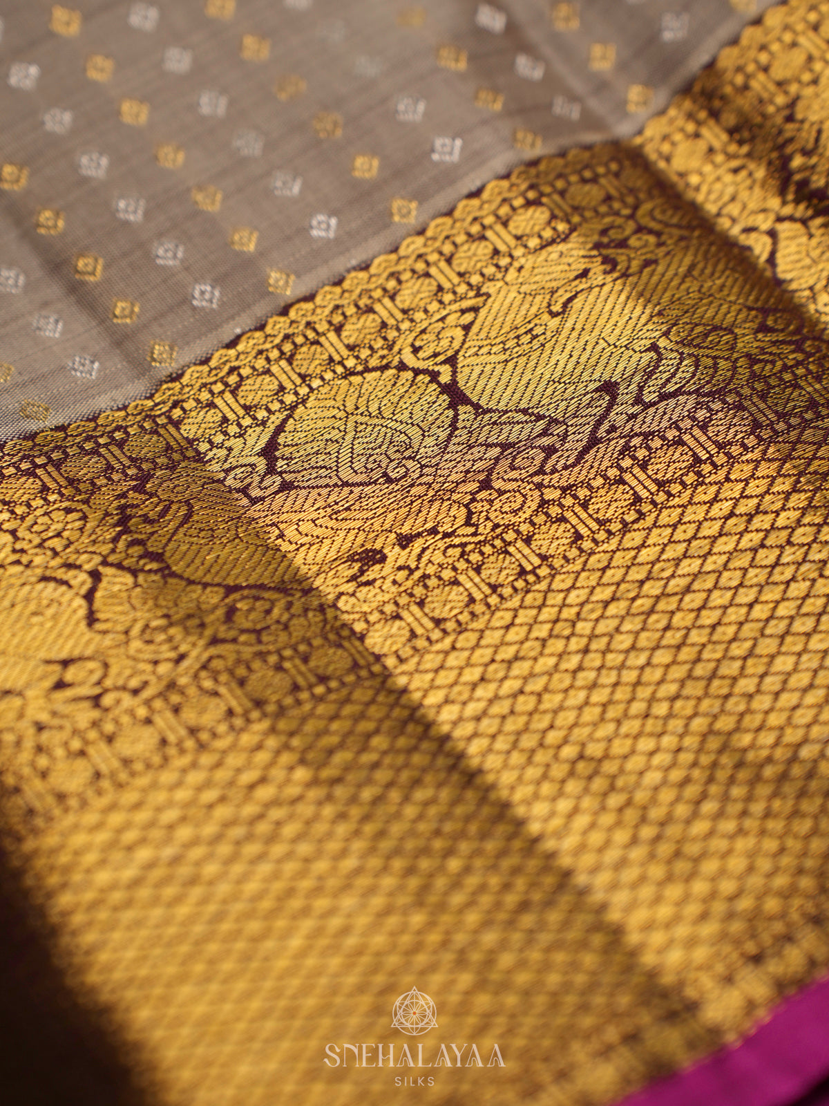 Grey Kanjivaram Silk Saree