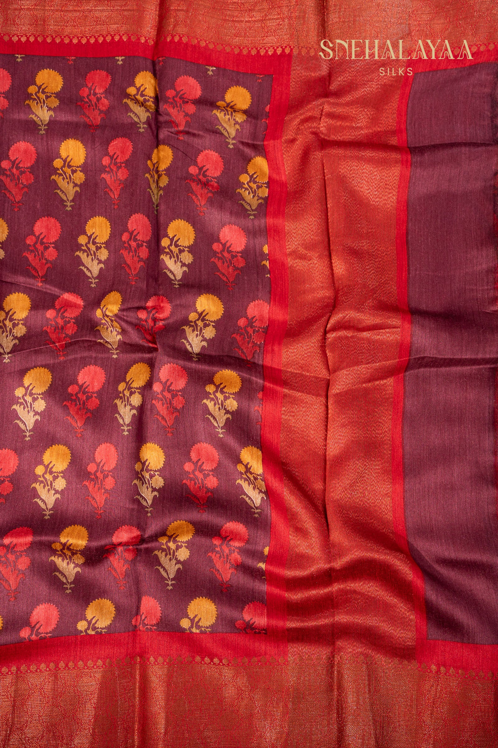 Plum Chanderi Saree