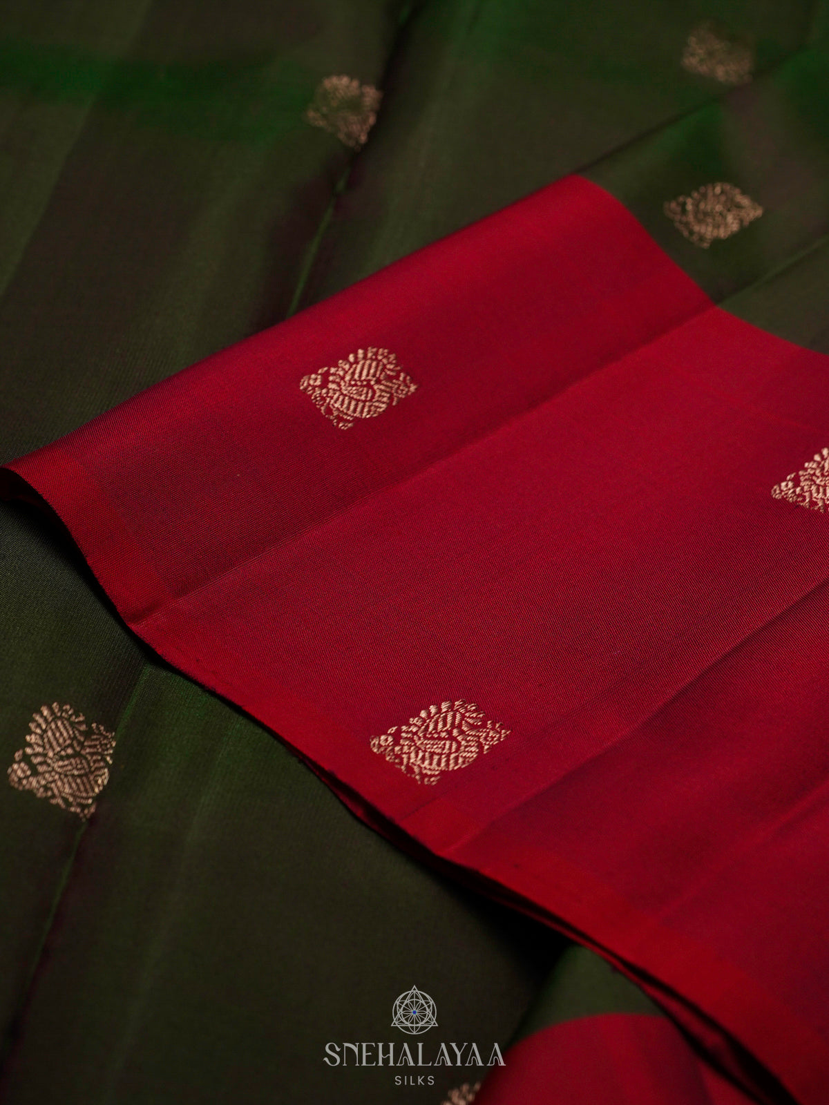 Forest Green Kanjivaram Silk Saree