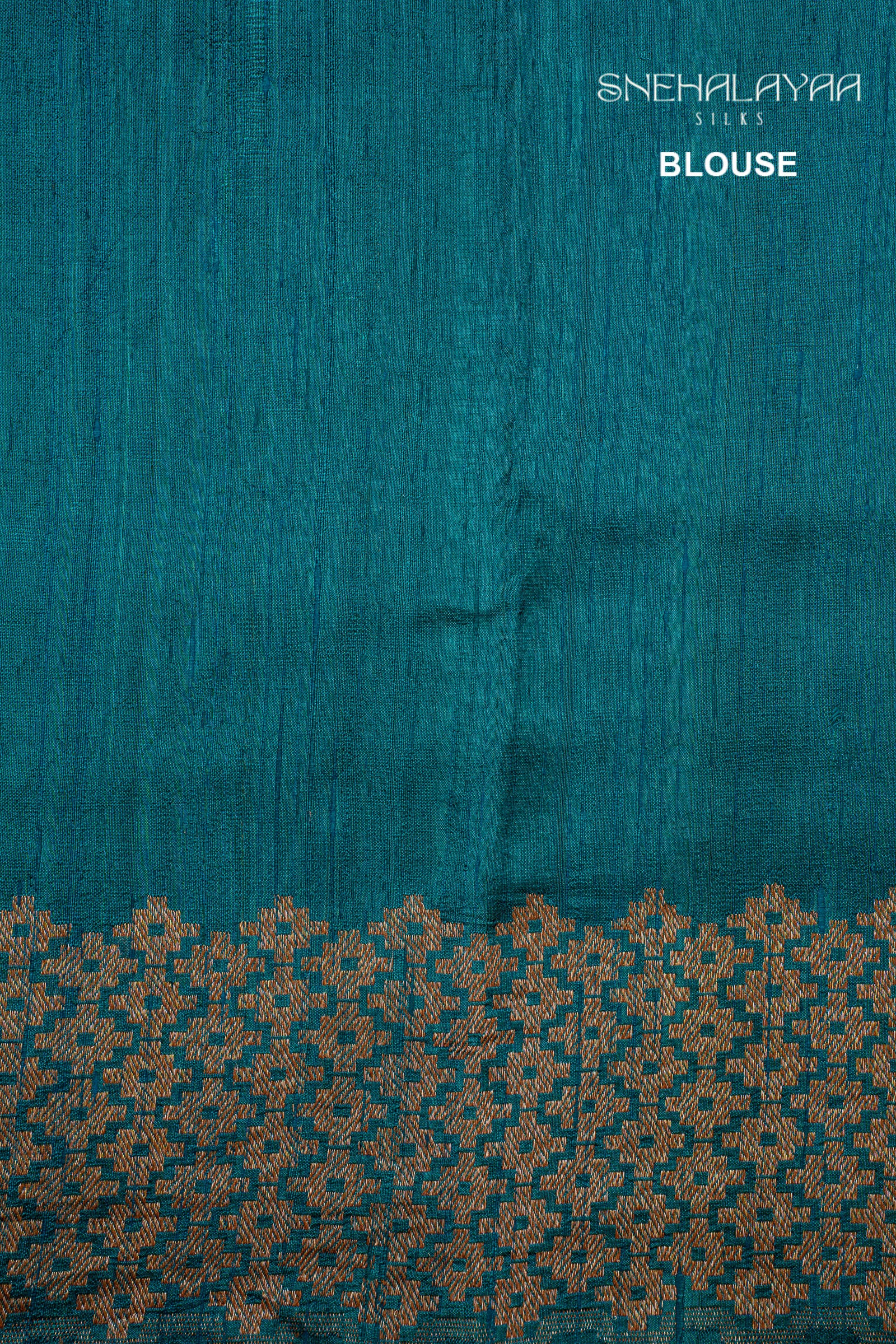 Peacock Blue Banaras Raw Silk Saree