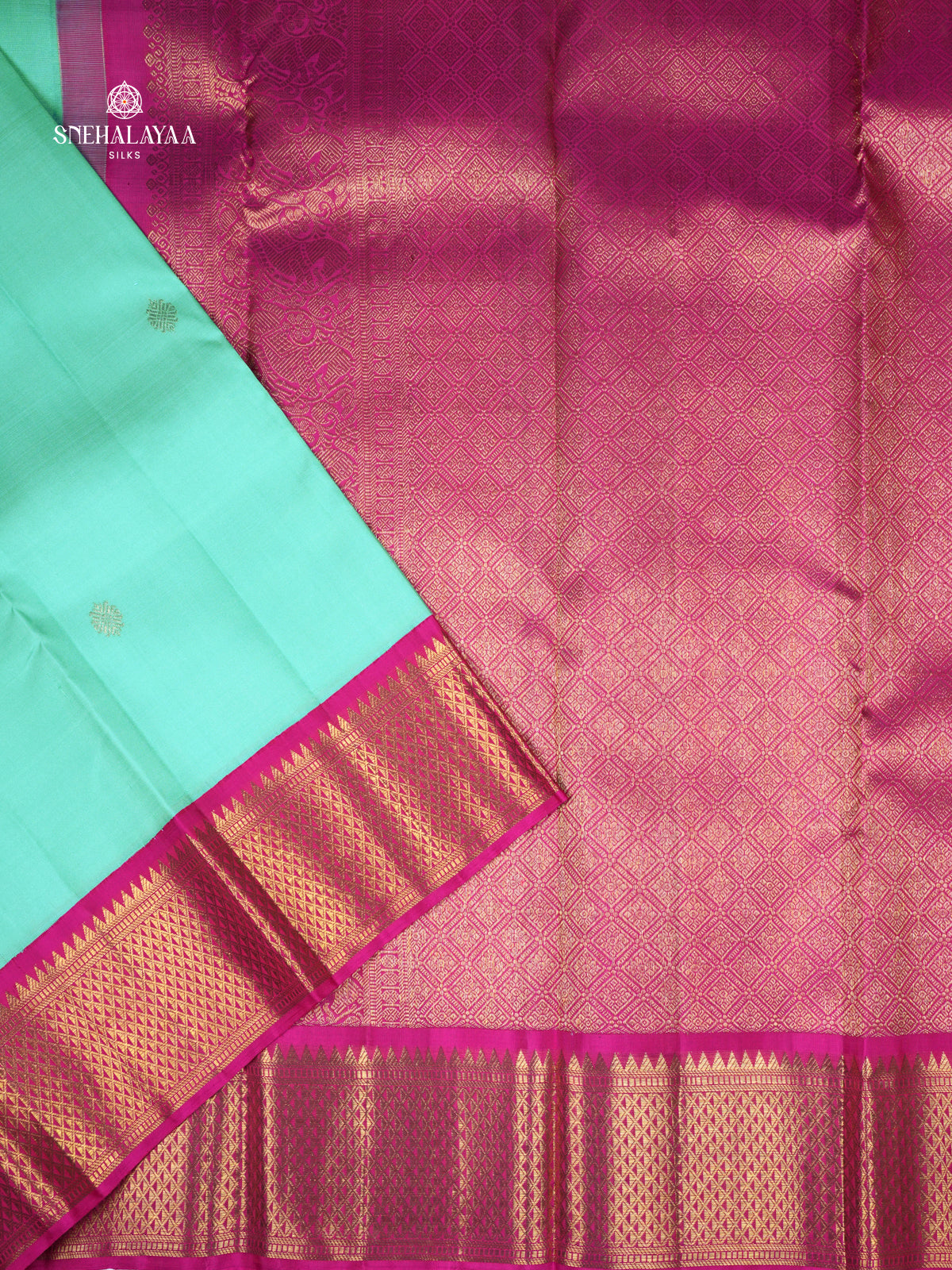Seafoam Green Kanjivaram Silk Saree