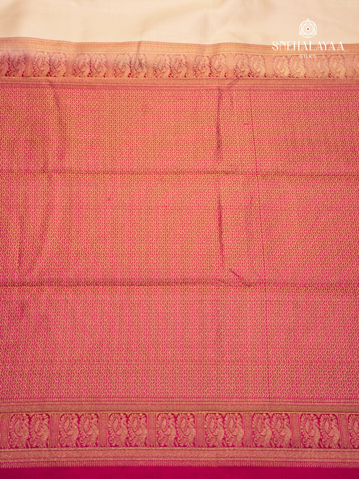 Ivory Cream Kanjivaram Silk Saree