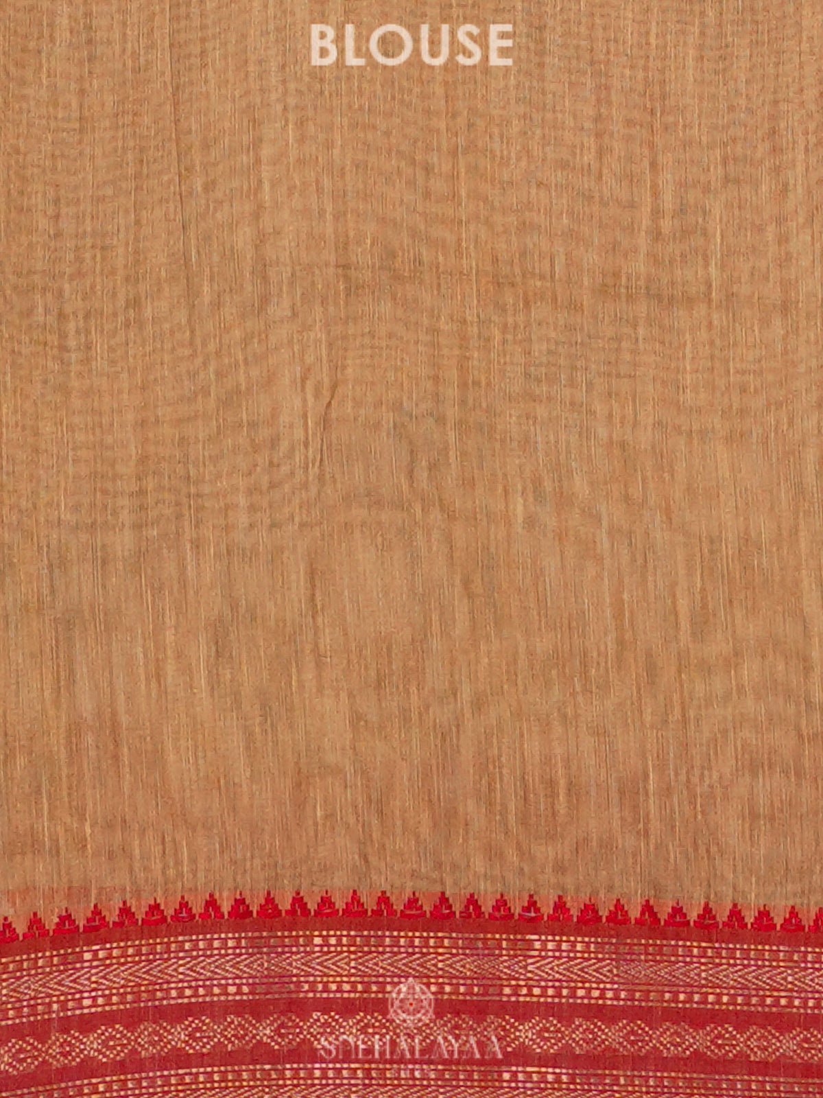 Beige Printed Linen Saree