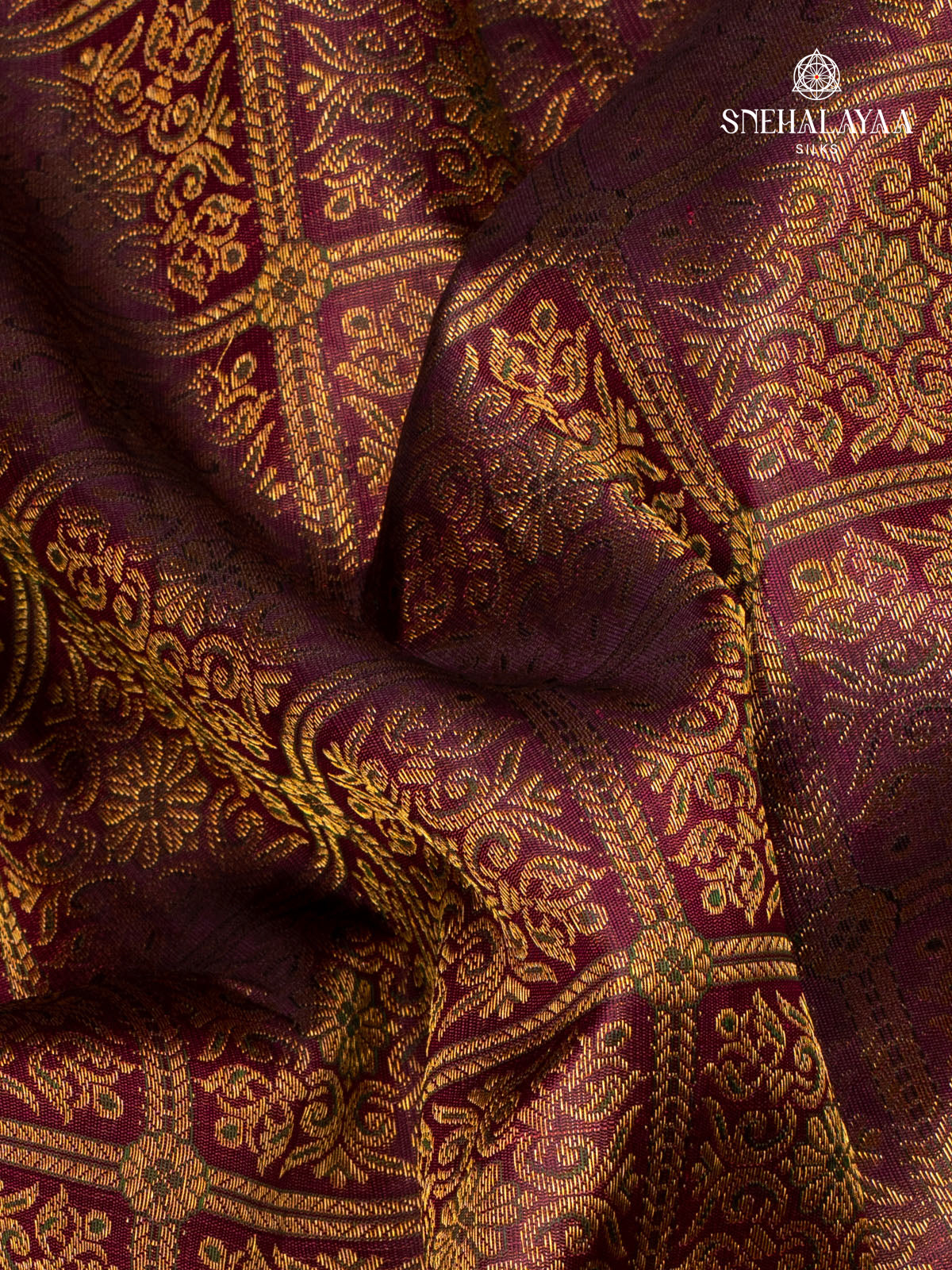 Burgundy Kanjivaram Silk Saree