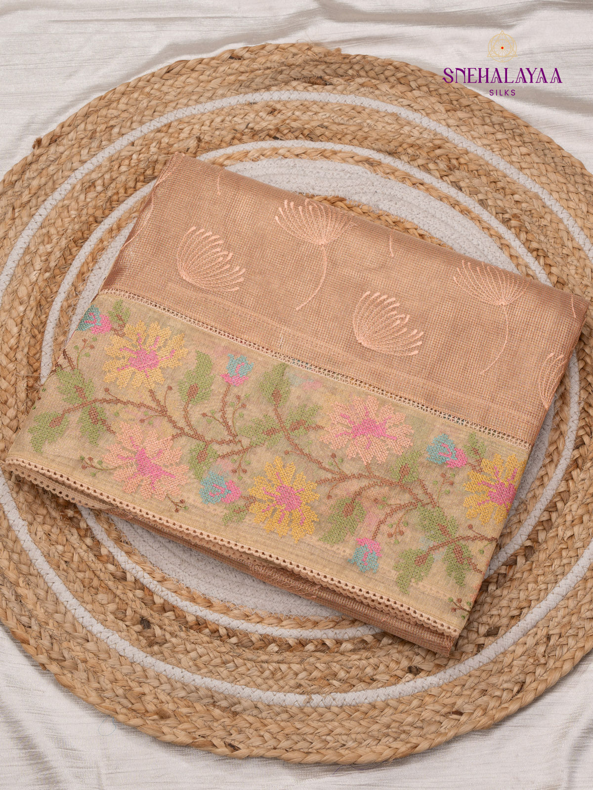 Sandal Kota Embroidery Saree