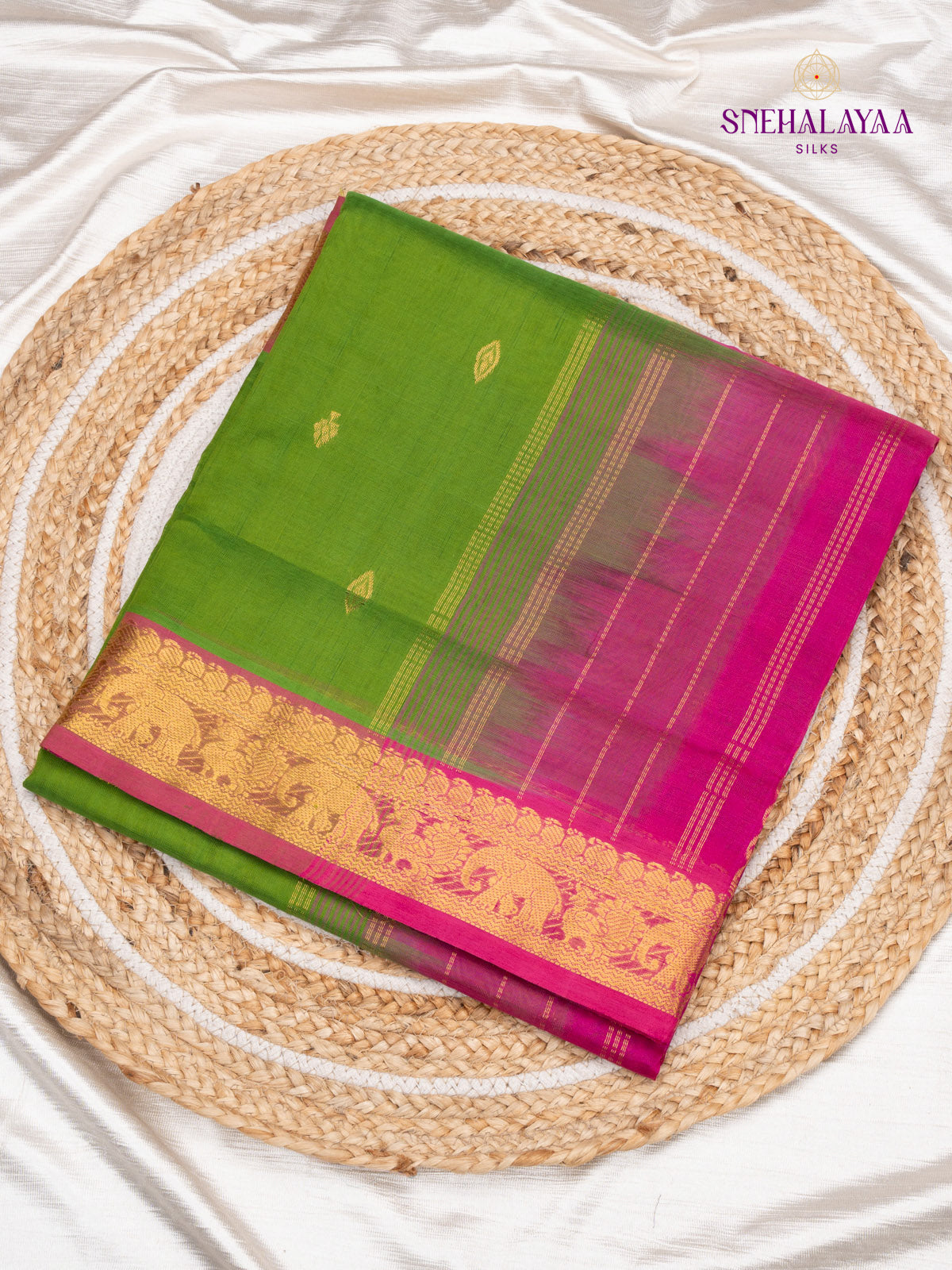 Green Kanchi Silk Cotton Saree