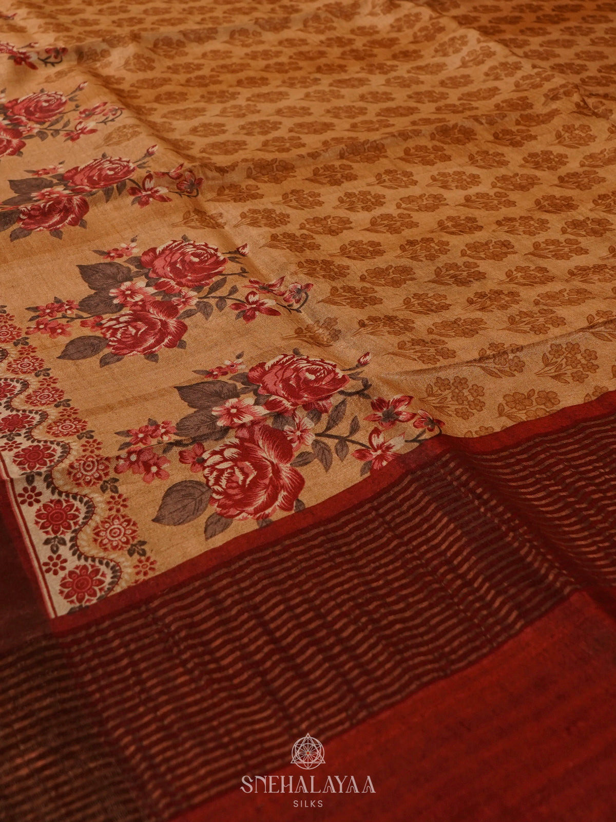 Sandal Tussar Saree