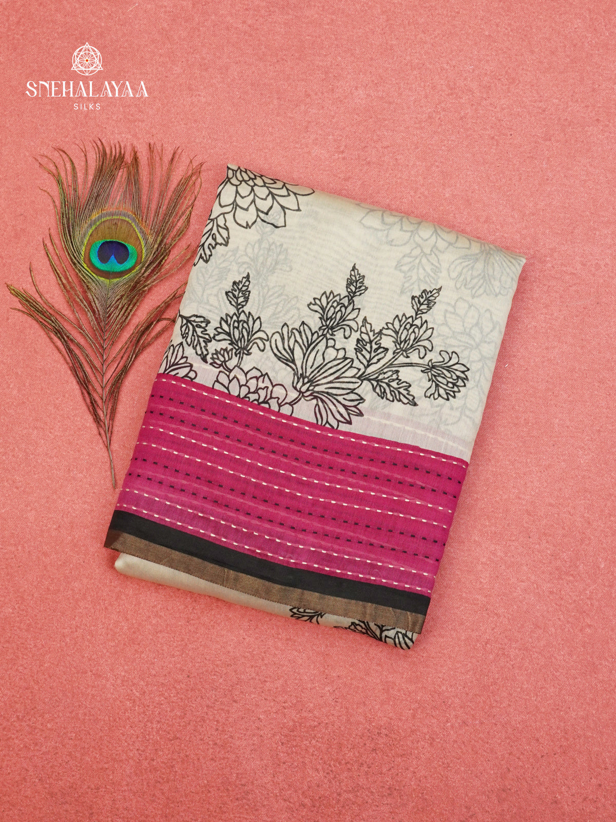 Off White Chanderi Saree