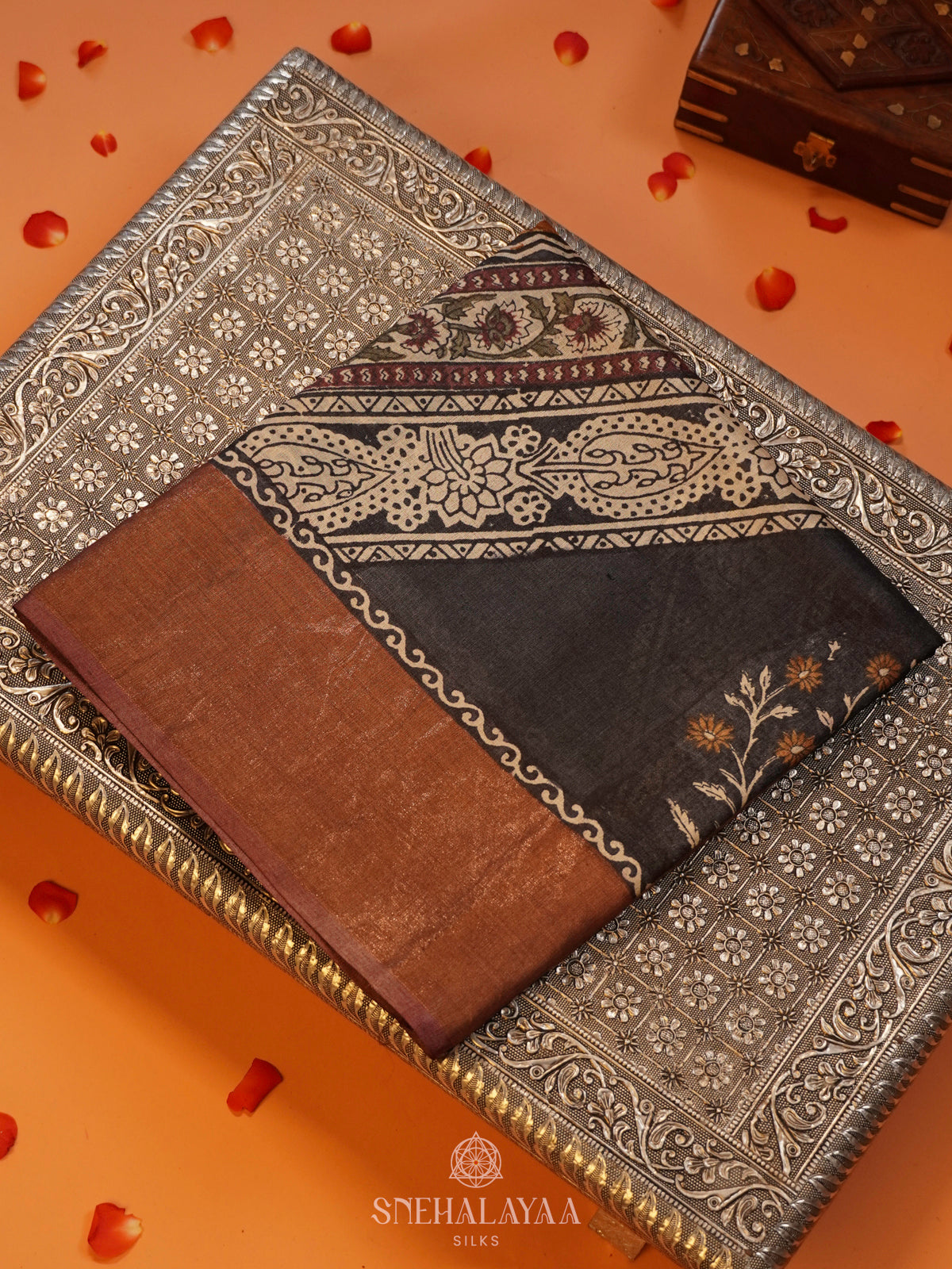 Mustard Tussar Saree