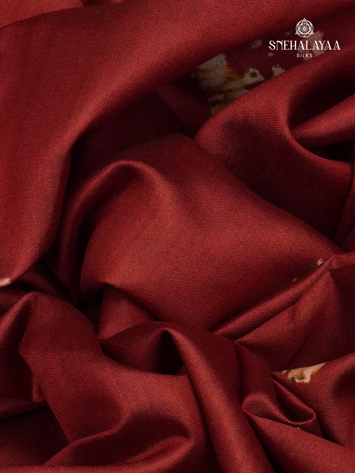Maroon Chiniya Silk Saree