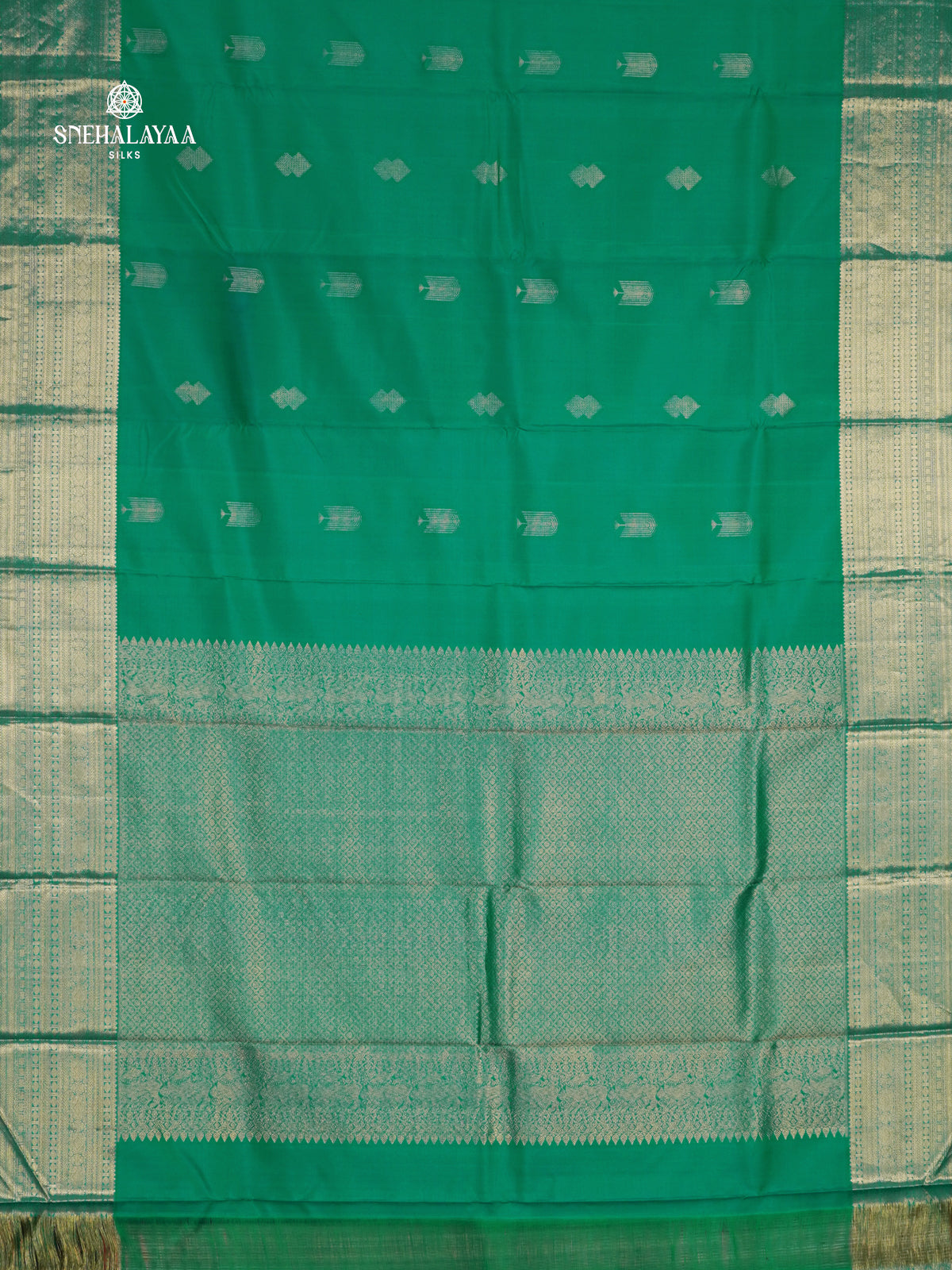 Teal Green Kanjivaram Silk Saree