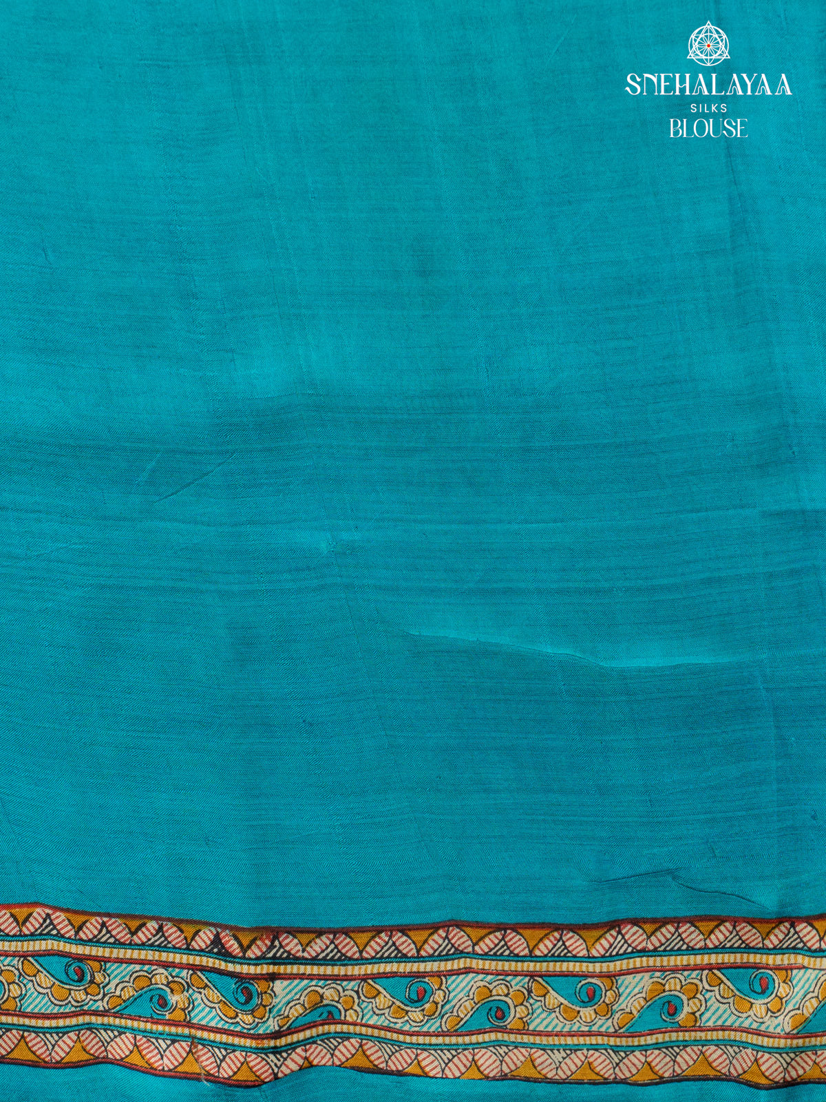 Blue Printed Tussar Saree