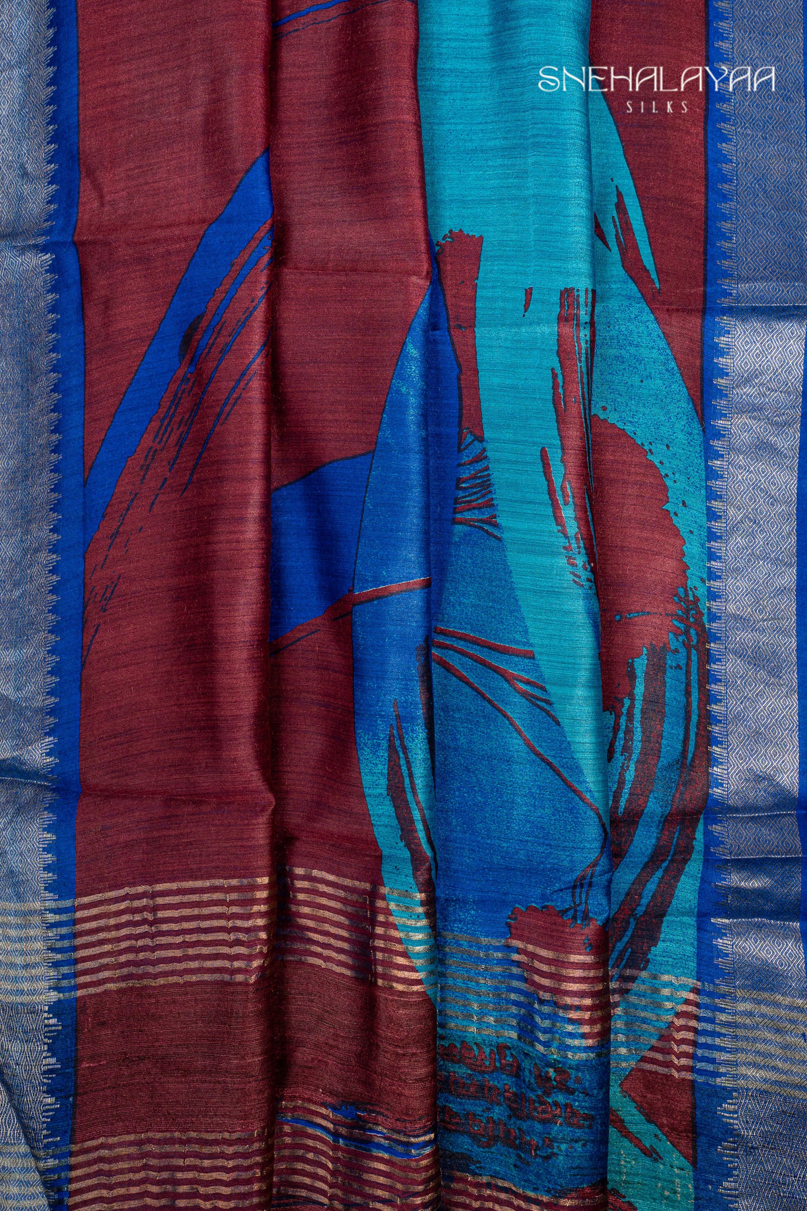 Plum Tussar Saree