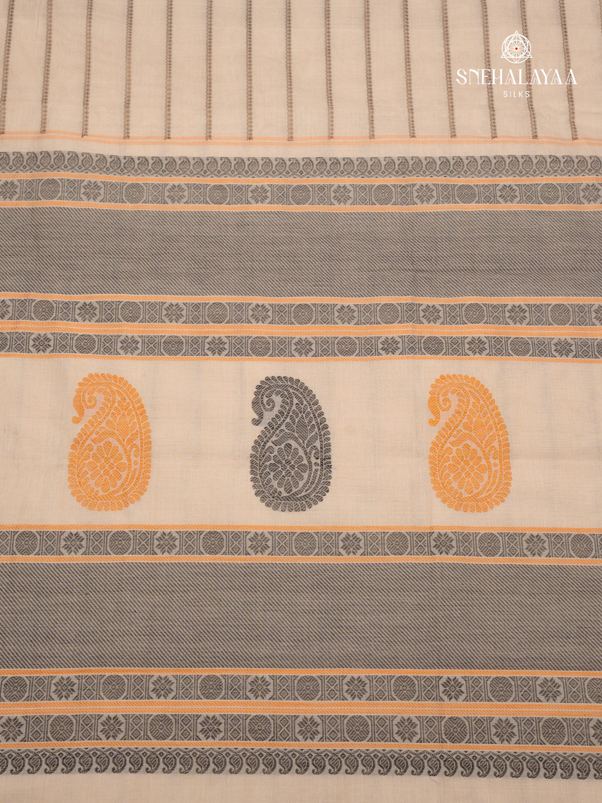 Cream Pure Kanchi Cotton Saree