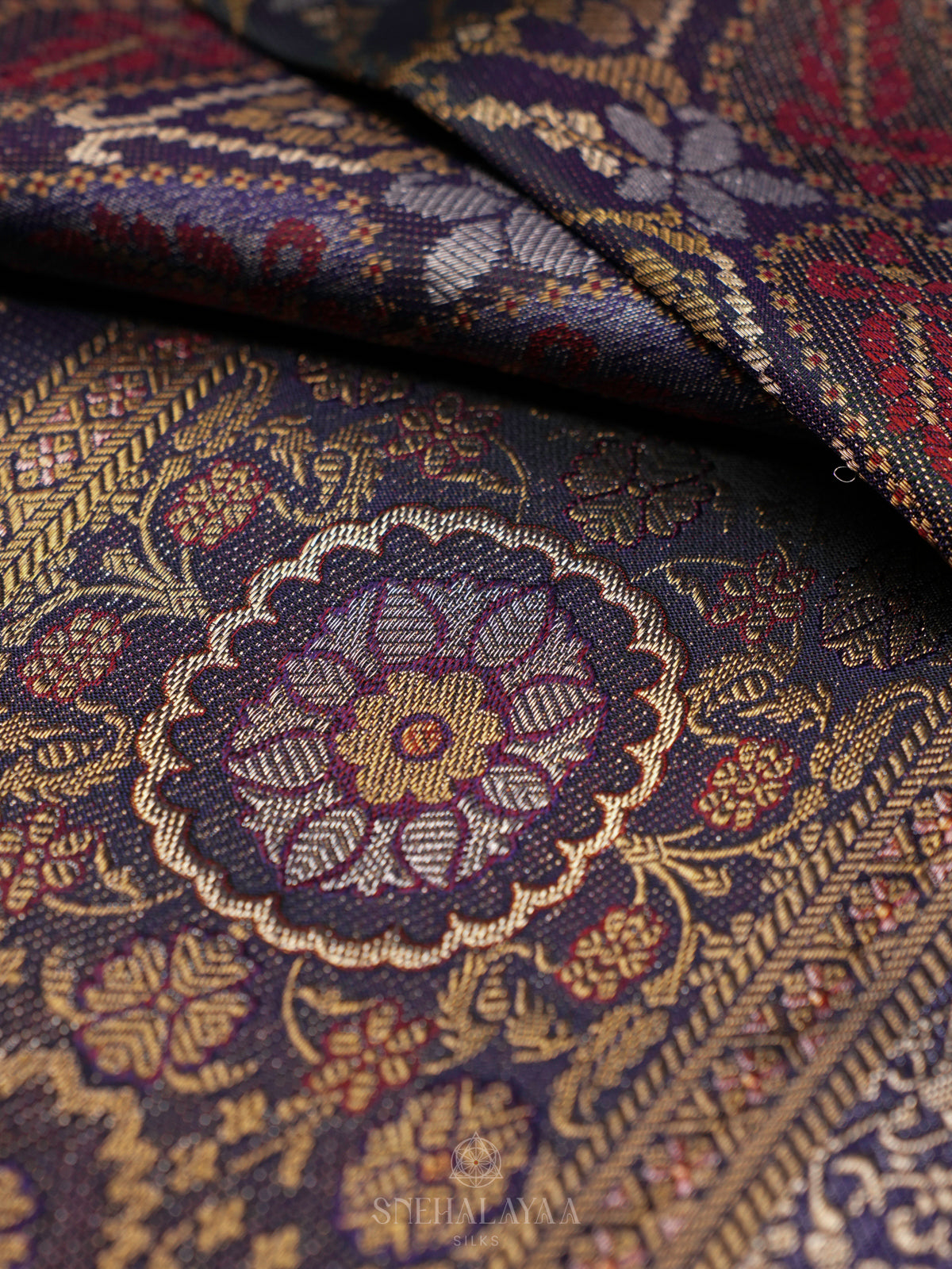 Navy Blue Kanjivaram Silk Saree