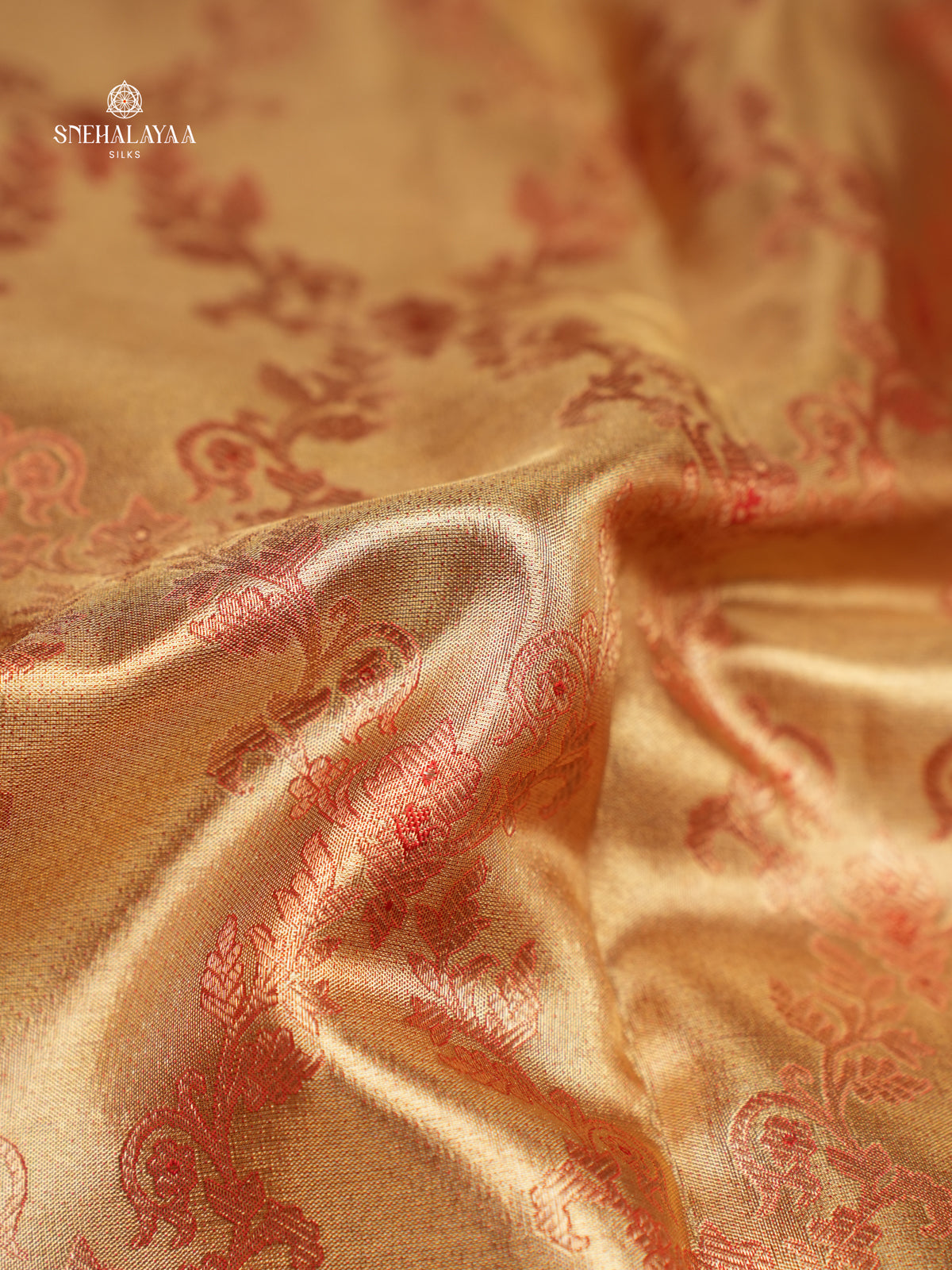 Golden Kanjivaram Silk Saree
