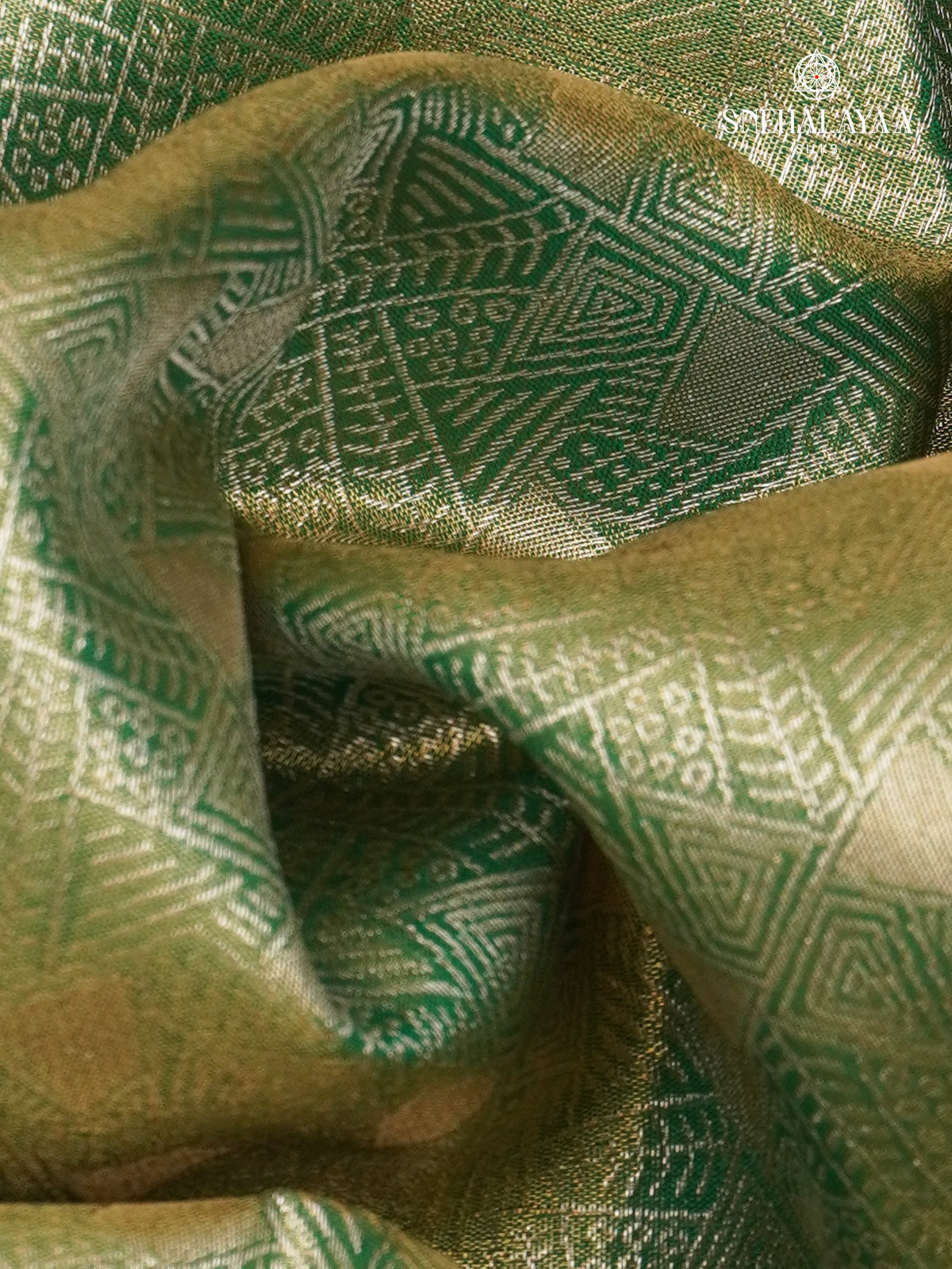 Olive Green Art Silk Saree