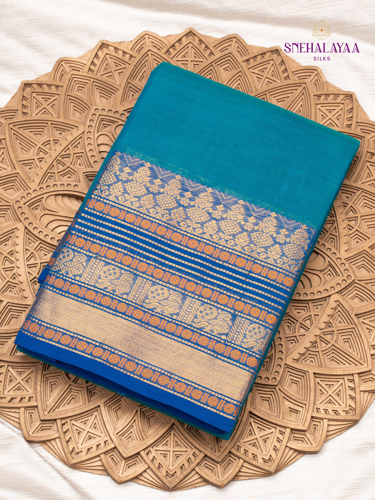 Blue Chettinad Cotton Saree