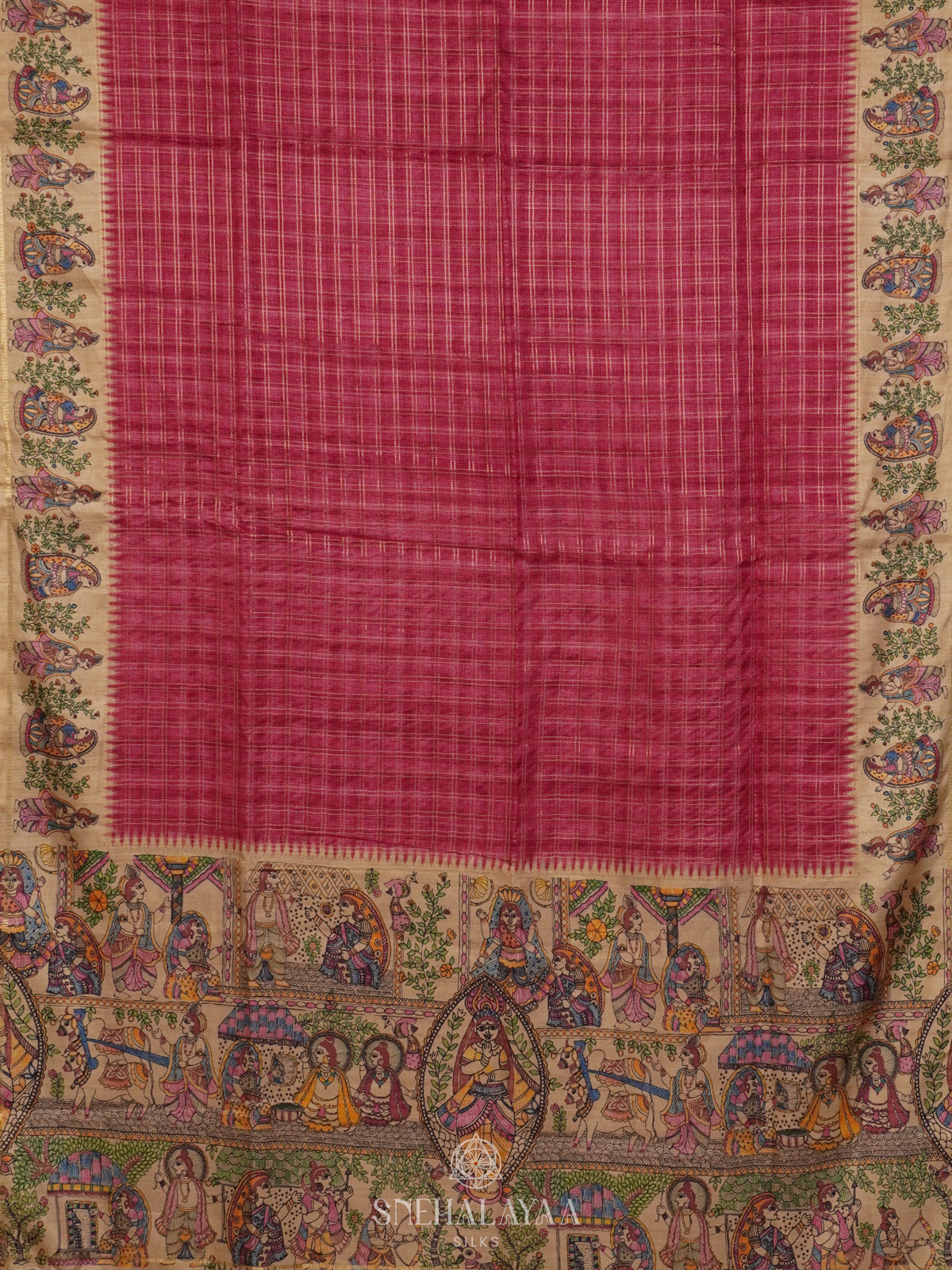 Pink Tussar Saree