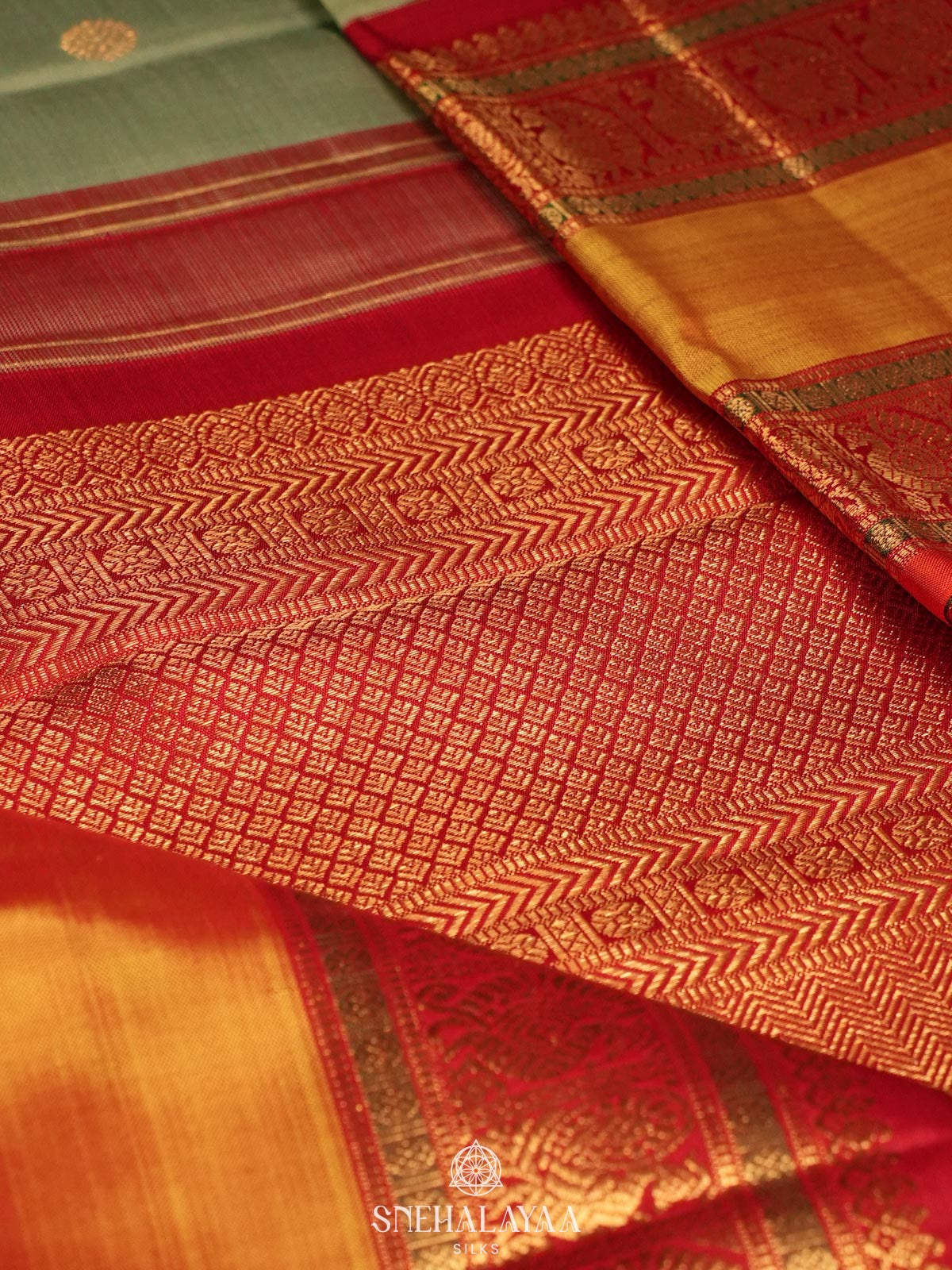 Pista Green Kanjivaram Silk Saree