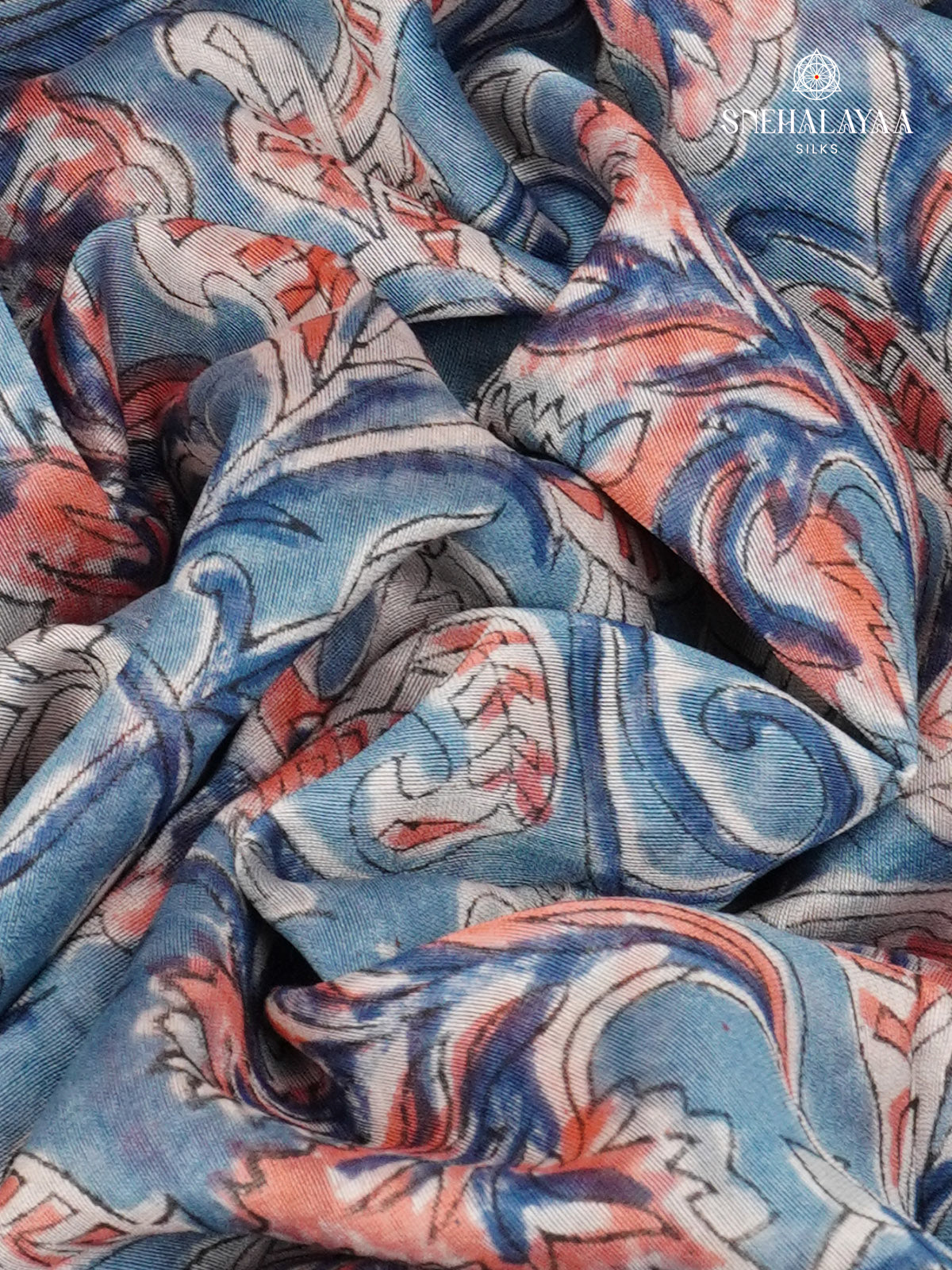 Sea Blue Chanderi Saree