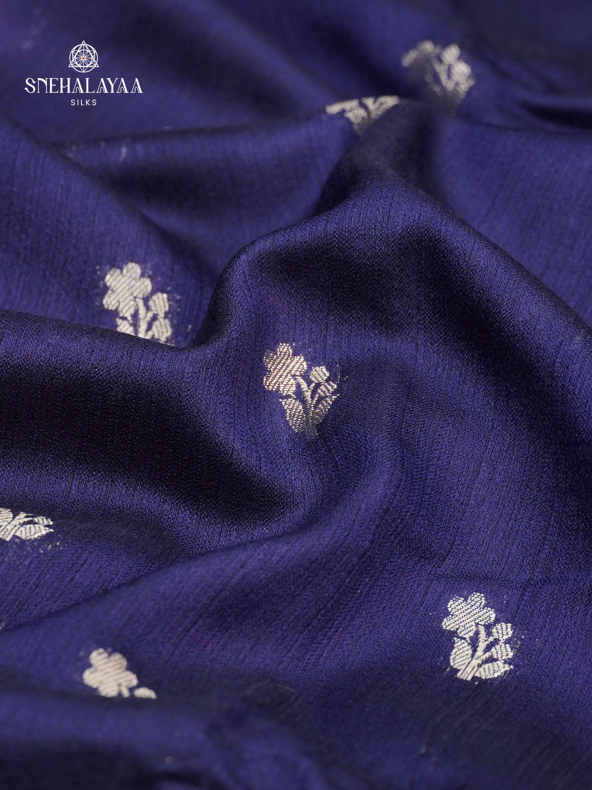 Berry Blue Banaras Jute Saree