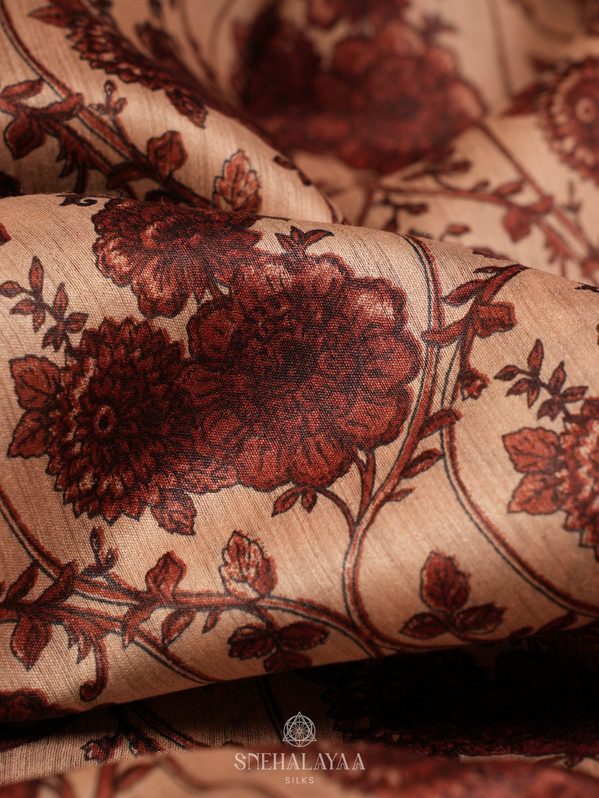 Beige Chanderi Saree