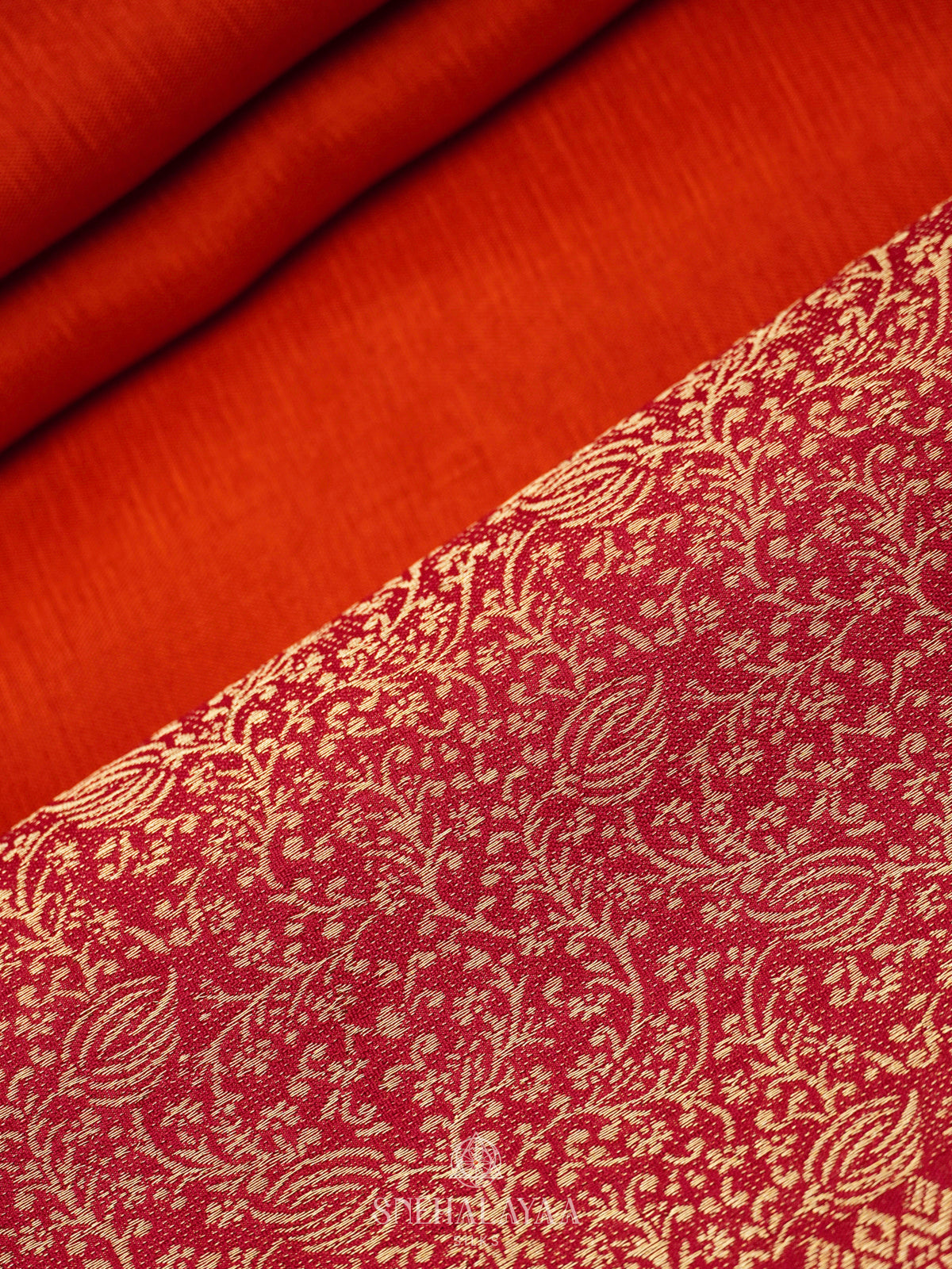 Orange Mysore Silk Saree
