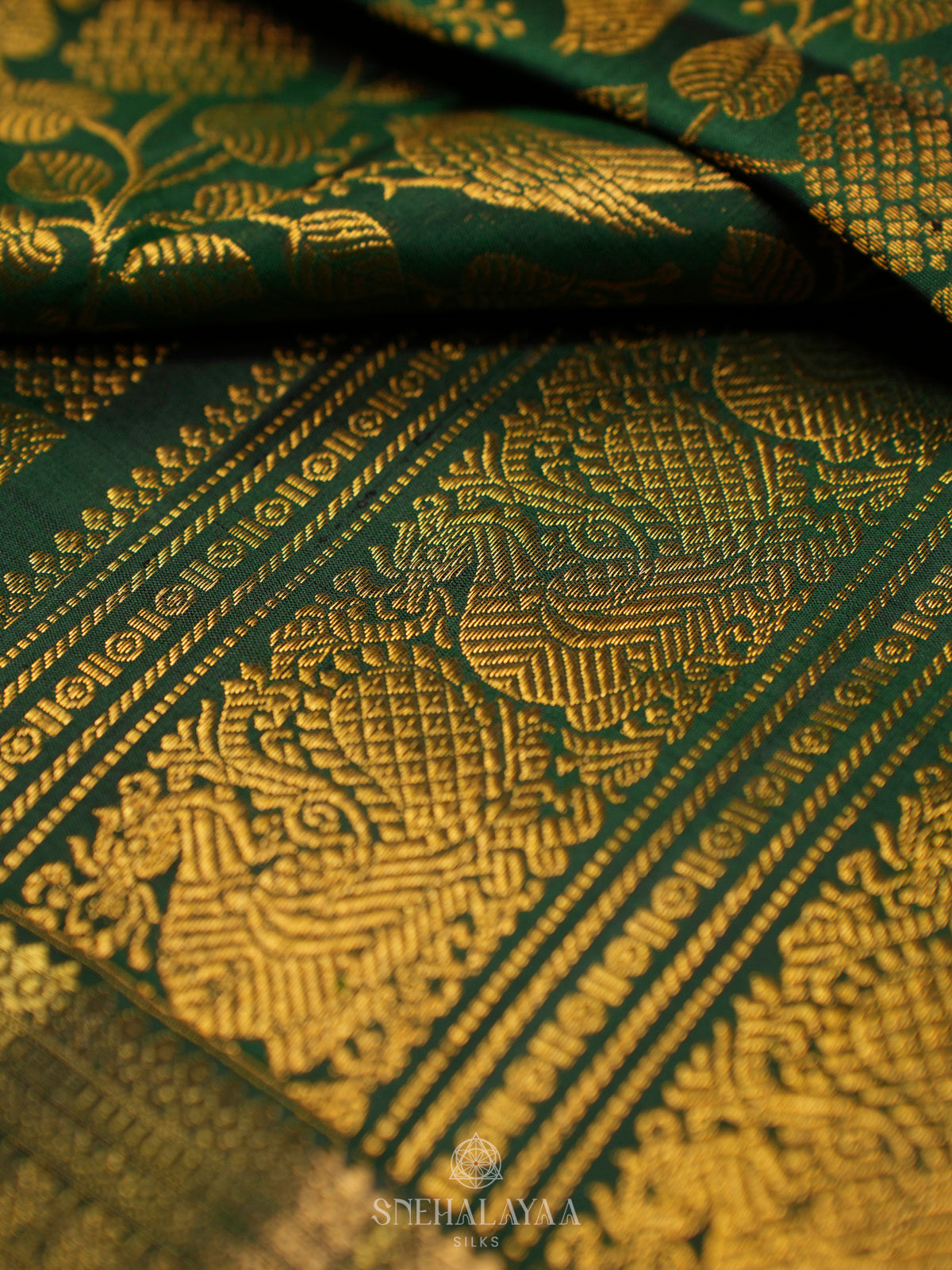 Emerald Green Kanjivaram Silk Saree