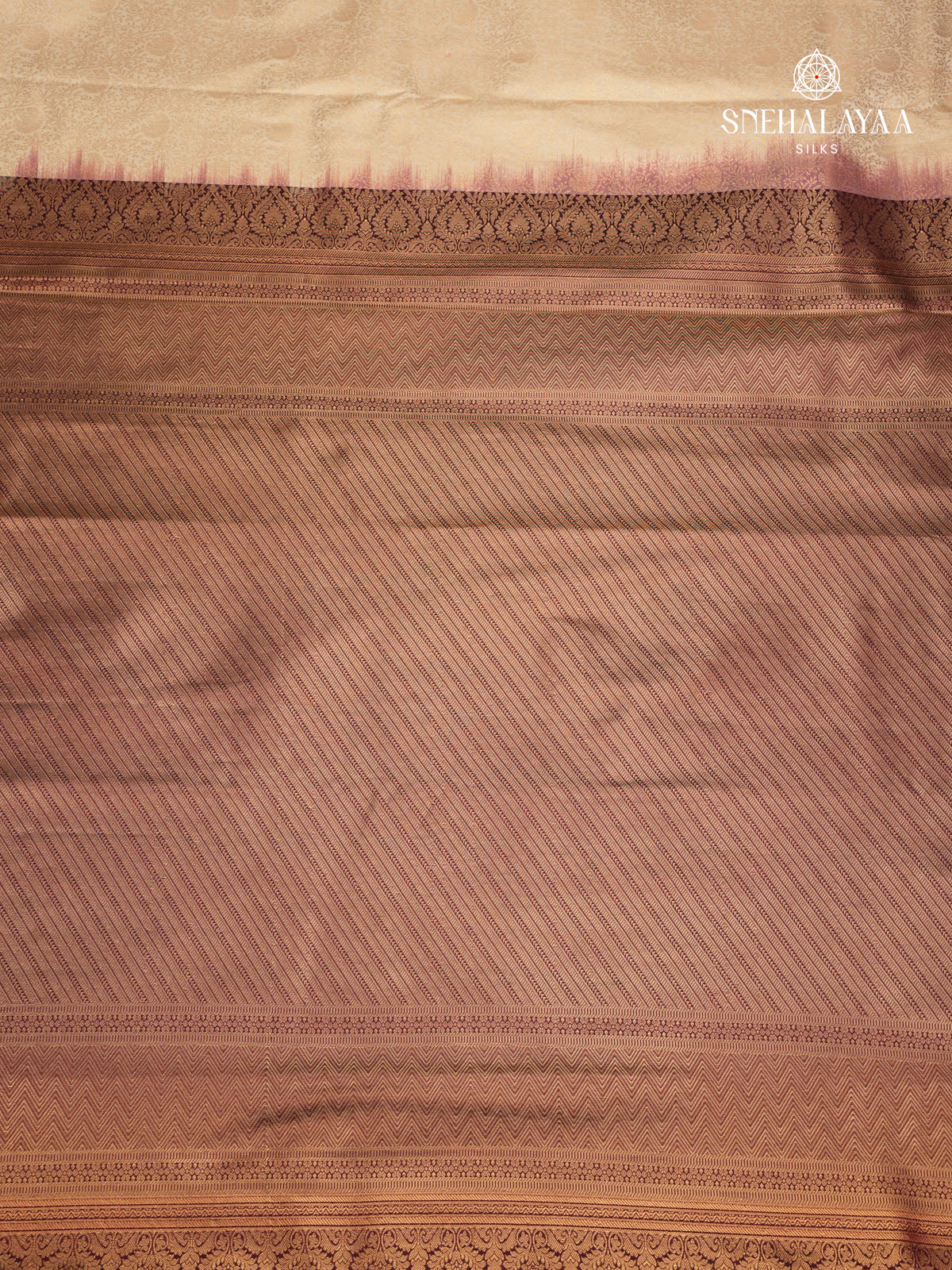 Cream Art Silk Saree