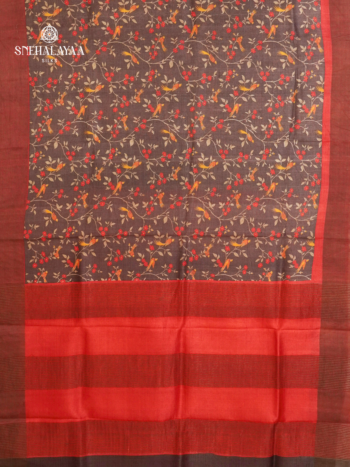 Brown Tussar Saree